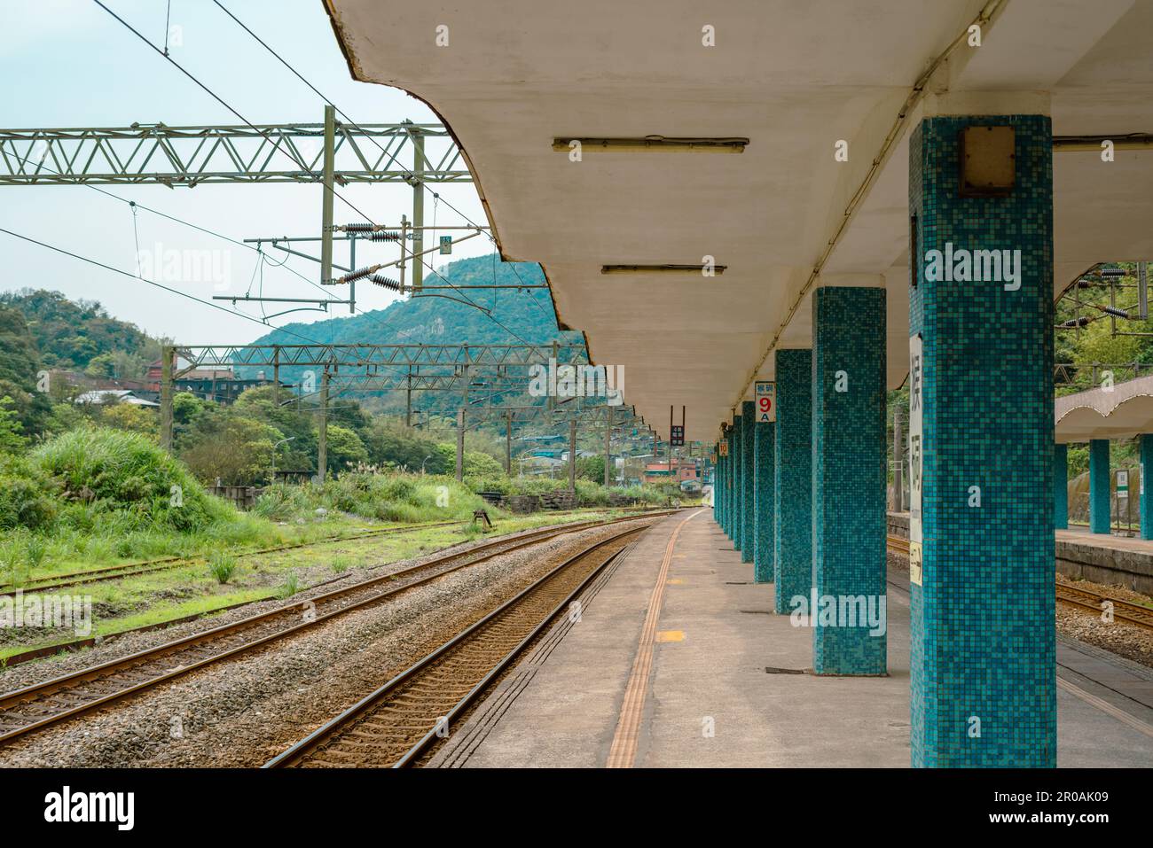 New Taipei City, Taiwan - 21 Marzo 2023: Stazione ferroviaria del villaggio di Houtong Cat Foto Stock