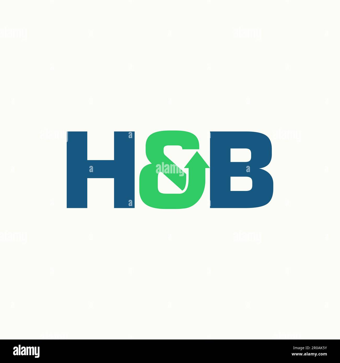 Logo design grafico concetto creativo astratto premium libero vettore stock lettera H e B con freccia su punto progresso. Aumento del business relativo a Symbol Illustrazione Vettoriale