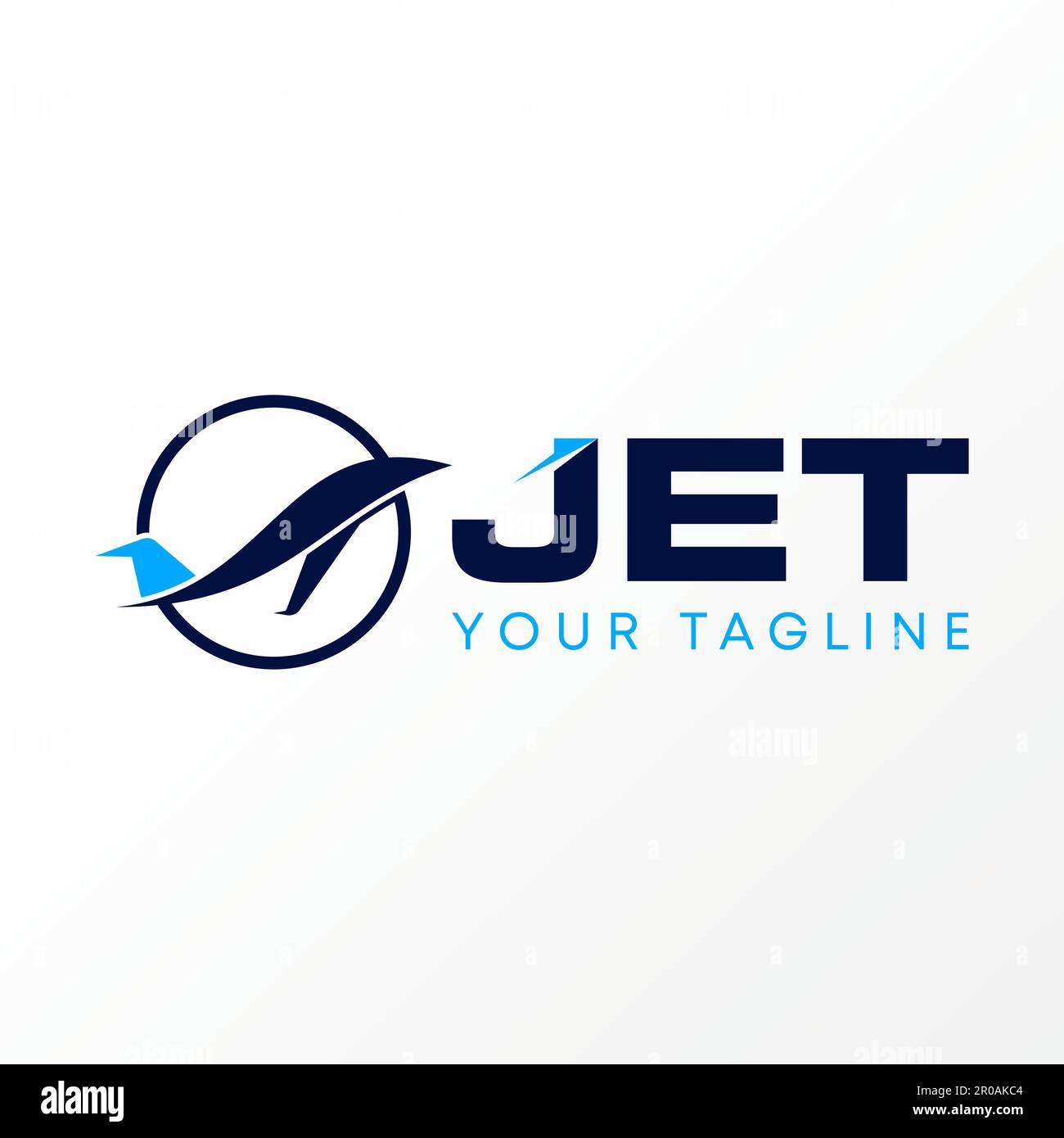 Logo design grafico concetto creativo astratto premium libero vettore stock aereo jet volo veloce all'interno della linea circolare. Relativo ai viaggi di trasporto Illustrazione Vettoriale