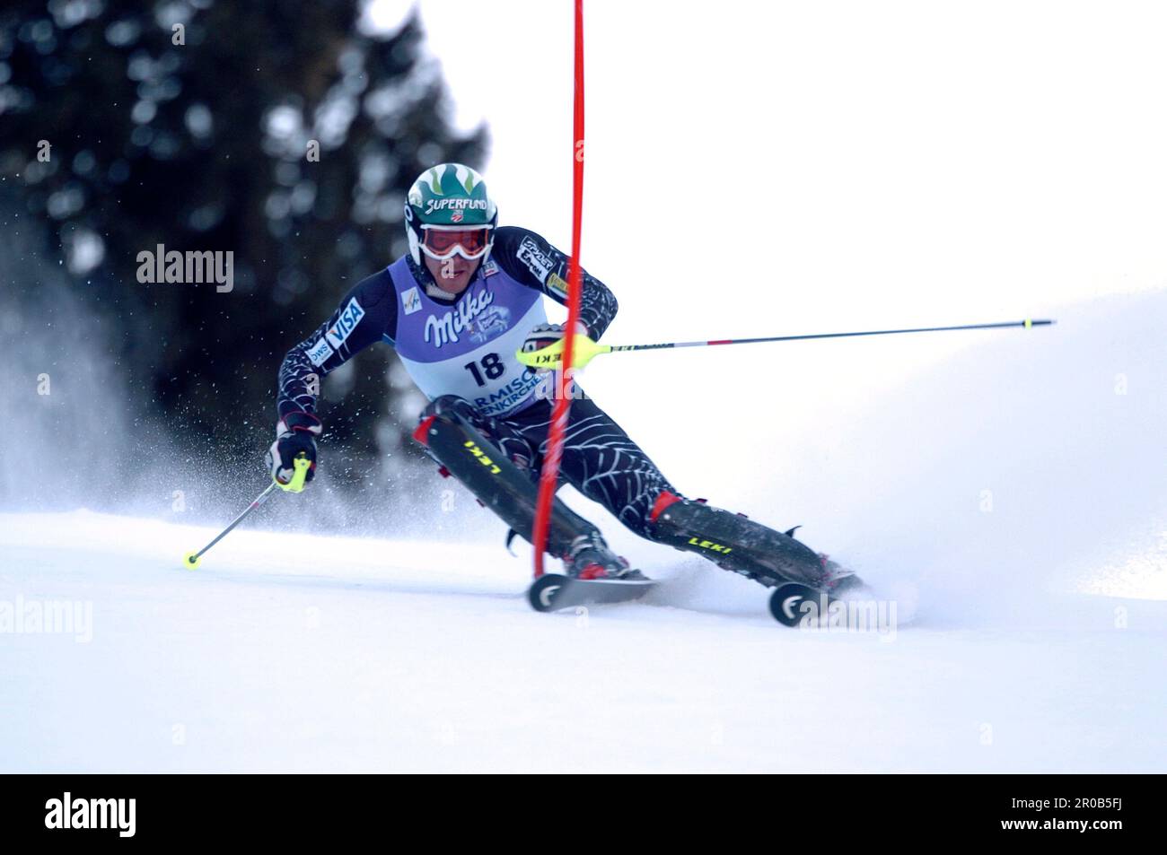 MILLER Bode, USA, Slalom Ski Welt Cup a Garmisch Partenkirchen am 9.2.2008 Foto Stock