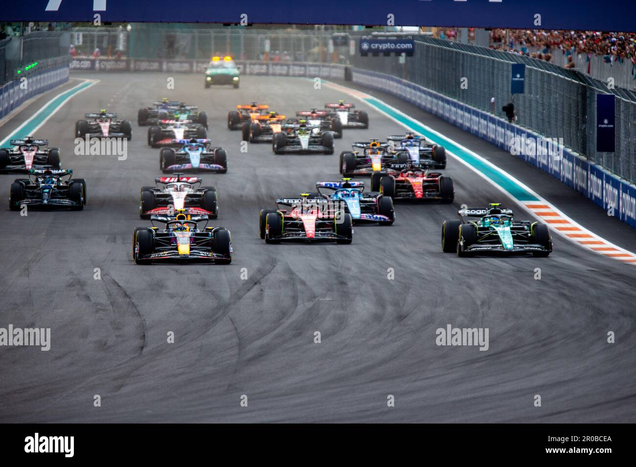 Miami, Stati Uniti. 07th maggio, 2023. Gara di partenza, Formula 1 Crypto.com Miami Grand Prix 2023, 5th turno del Campionato di Formula uno 2023 dal 5th al 7th maggio 2023 all'Auditorium Internazionale di Miami, a Miami Gardens, Florida, Stati Uniti d'America, Stefano Facchin/Avensimages Credit: Independent Photo Agency Srl/Alamy Live News Foto Stock