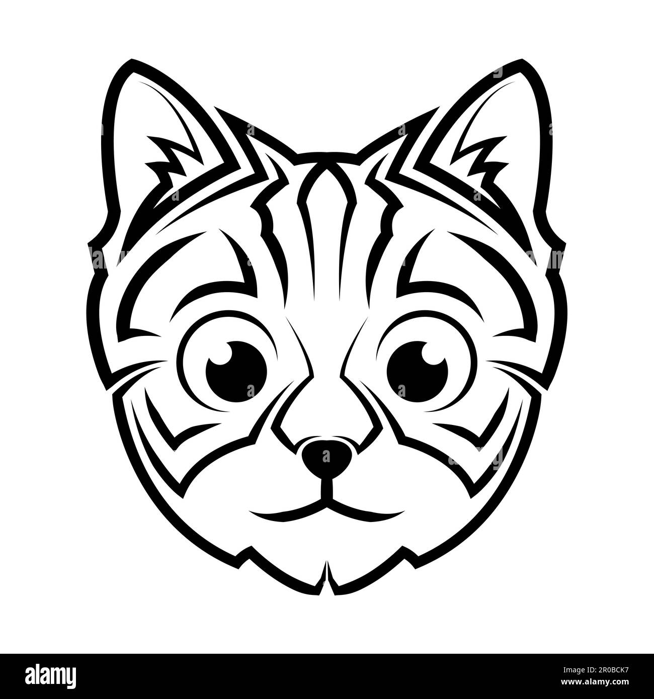 immagine della testa carina del gatto. Buon uso per simbolo, mascotte, icona, avatar, tatuaggio, T-Shirt design, logo o qualsiasi design. Illustrazione Vettoriale