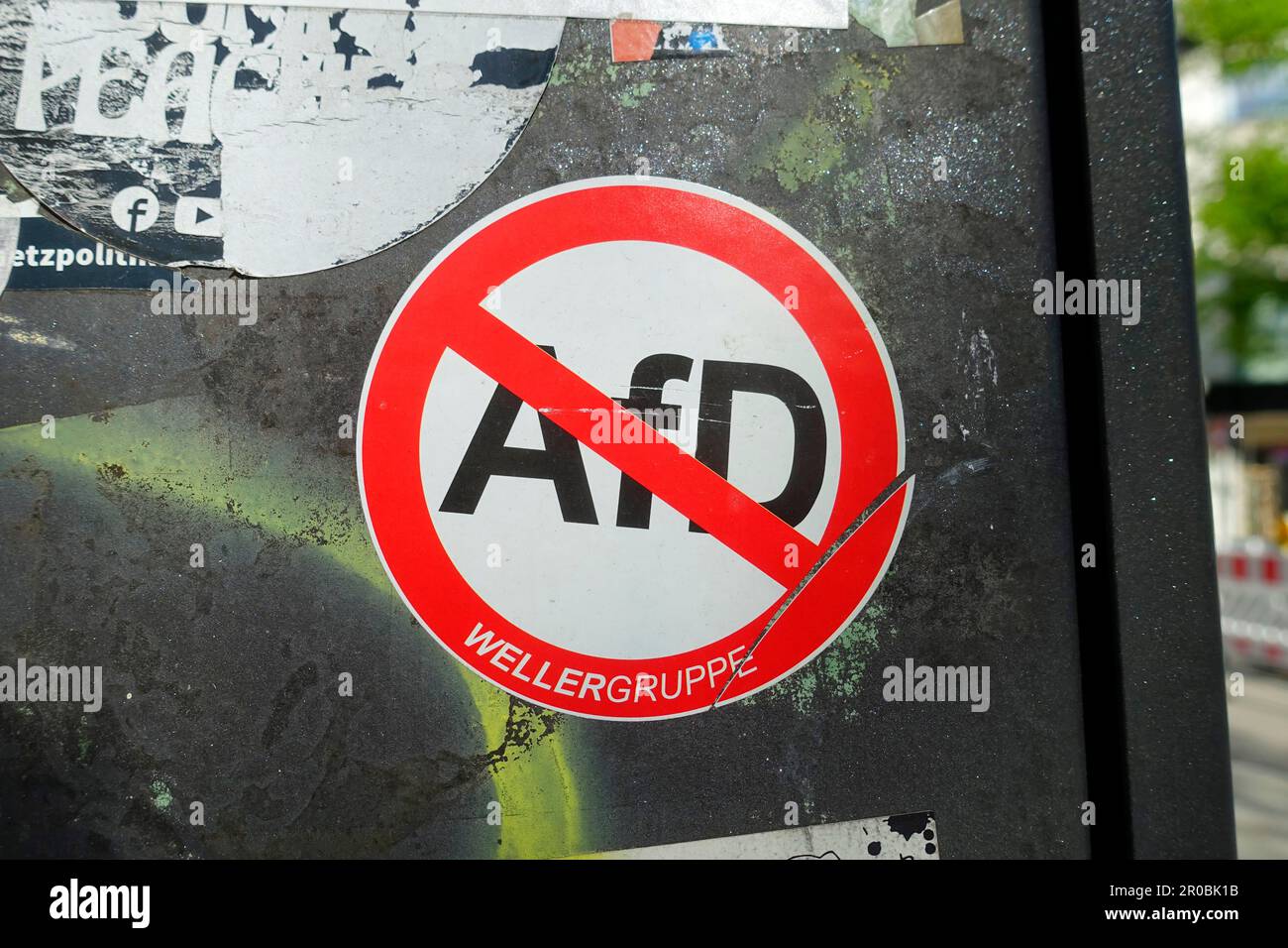 Adesivo, vietato AFD, Berlino, Germania Foto Stock