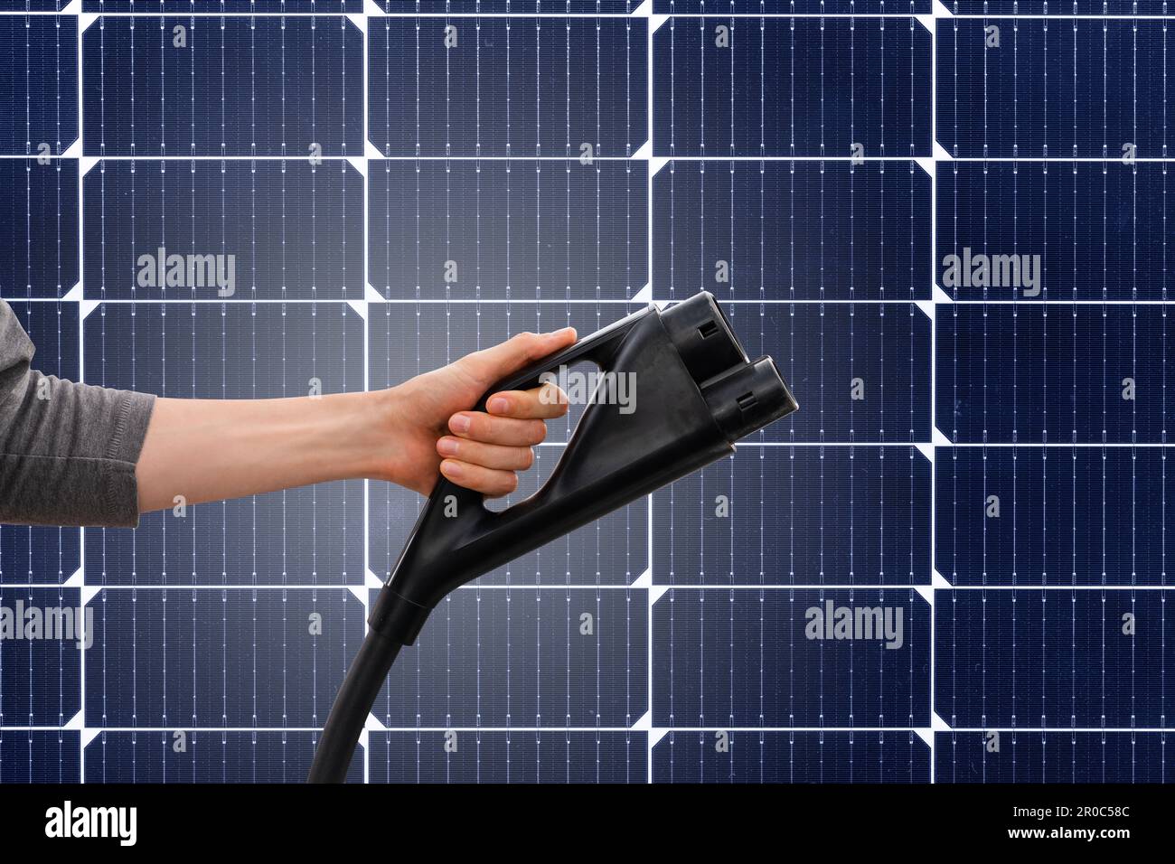 Primo piano dello sfondo del pannello solare. Foto di alta qualità Foto Stock