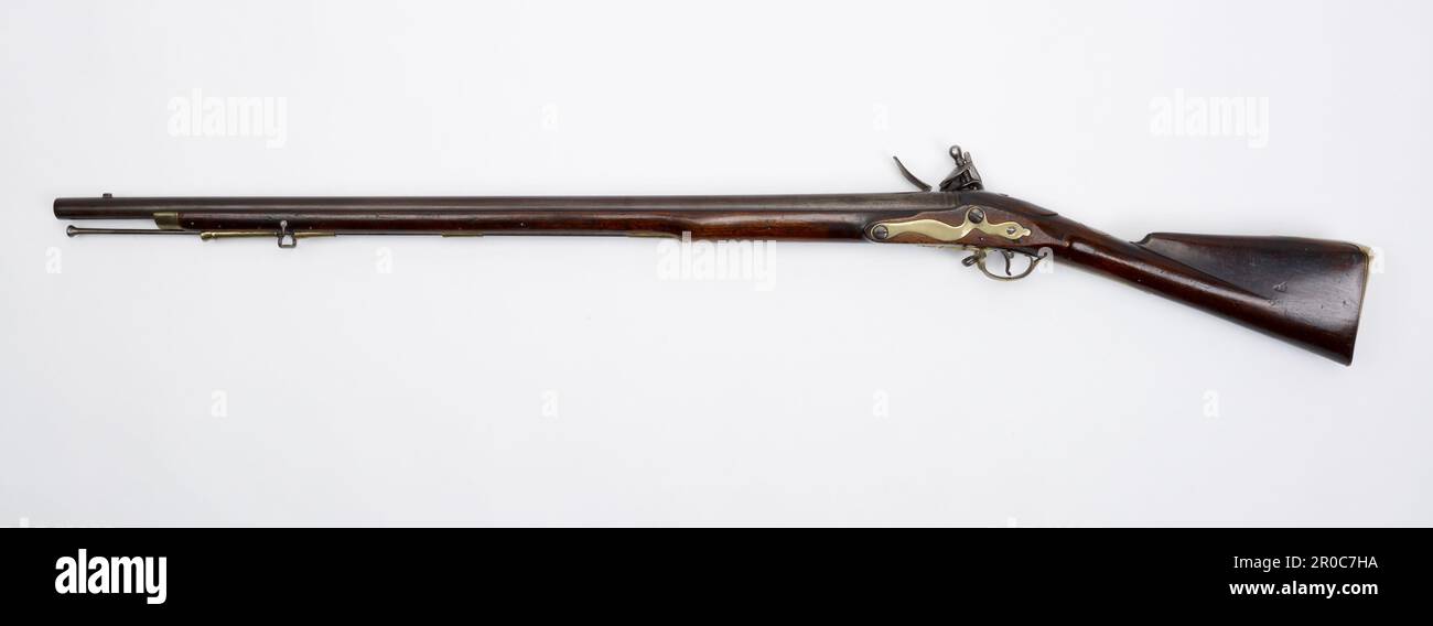 Musket Brown Bess Flintlock, c. 1790. Costruttore: Robert Wheeler Foto Stock
