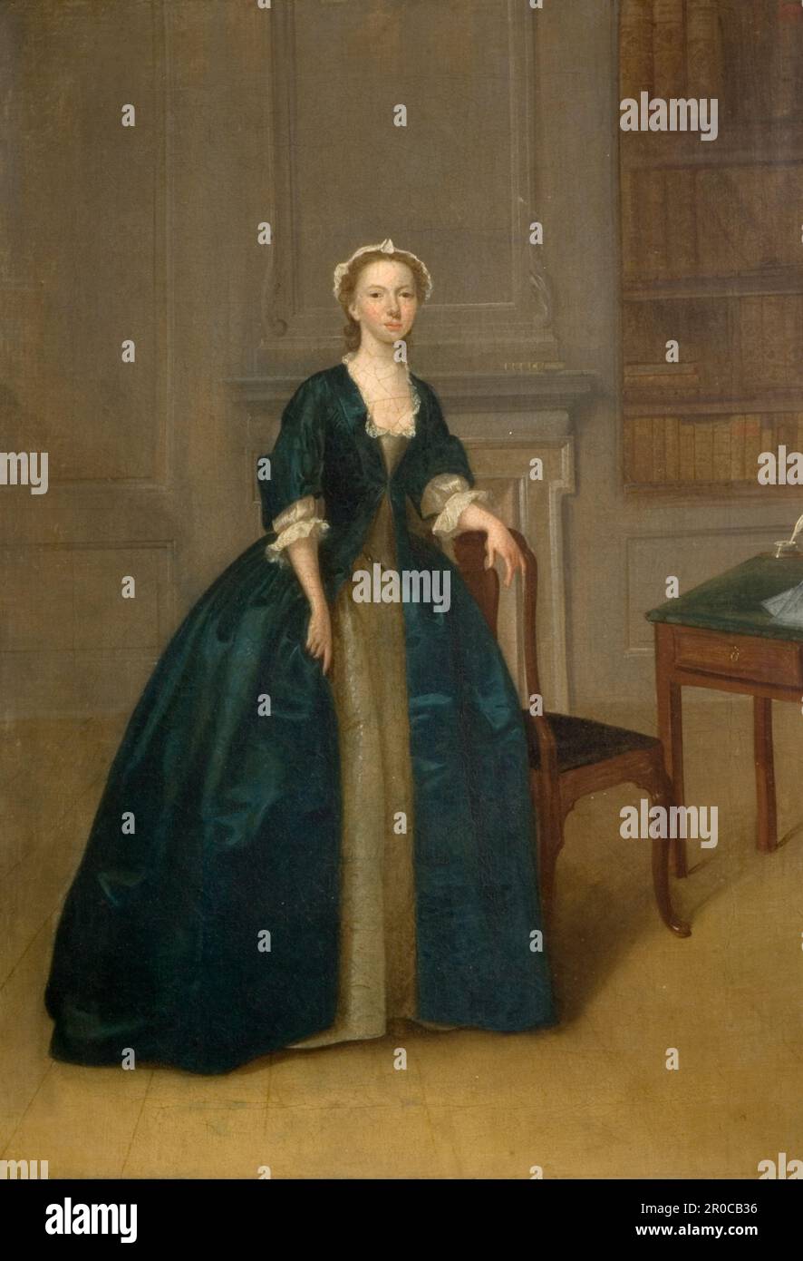 Ritratto di una donna in Blu scuro, 1785. Di Arthur Devis Foto Stock