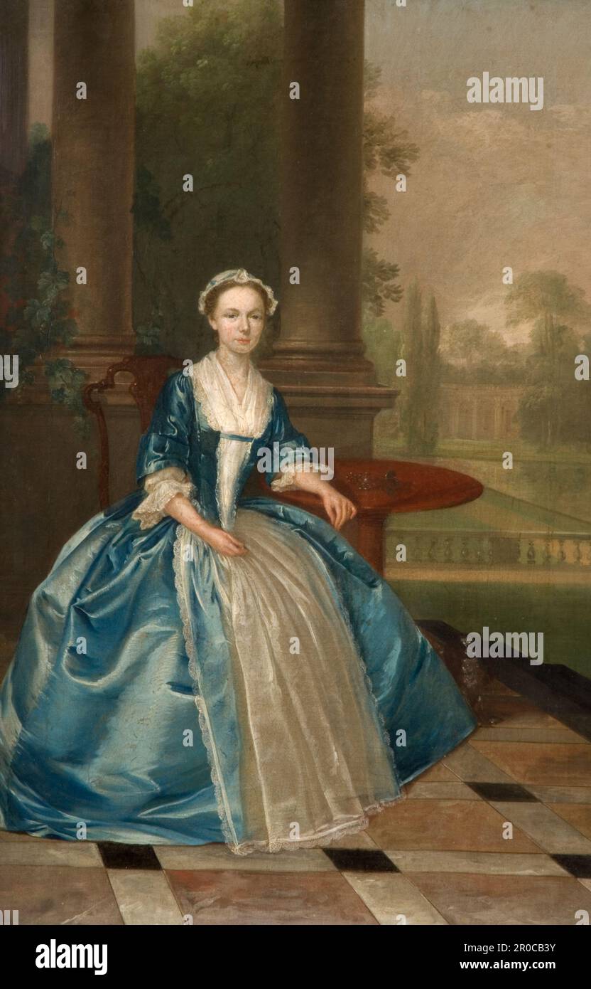 Ritratto di una donna in azzurro, 1785. Di Arthur Devis Foto Stock