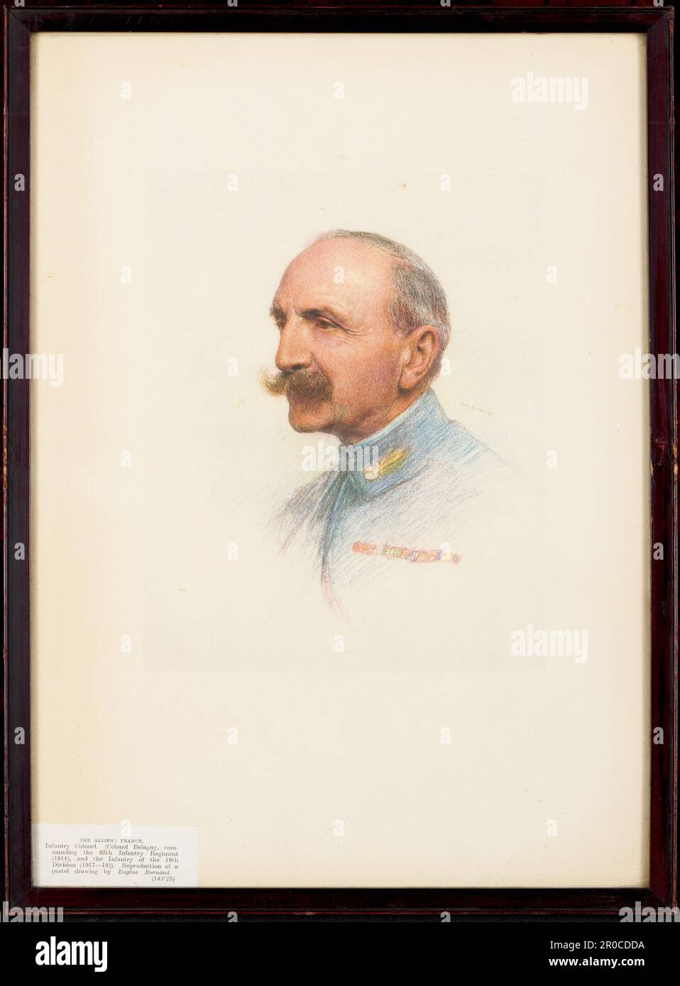 Gli Alleati: Francia: Colonnello di fanteria (riproduzione). Eugenio Burnand (d.1921). Colonnello Balagny al comando del 65th° reggimento della fanteria (1914) e della fanteria della 19th° divisione (1917-18) Foto Stock