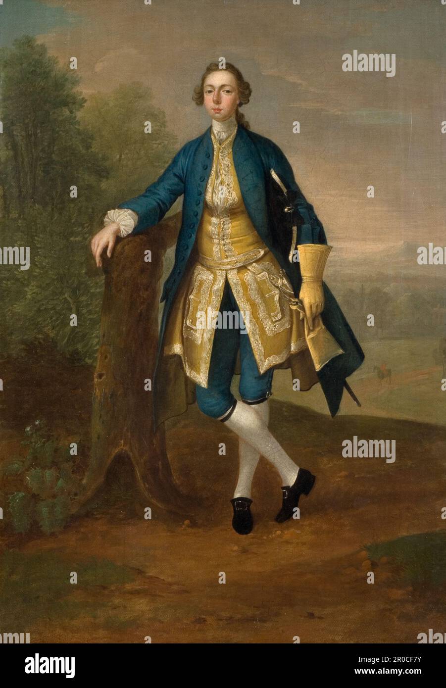 Ritratto di Un uomo in Blu, 1785. Di Arthur Devis Foto Stock