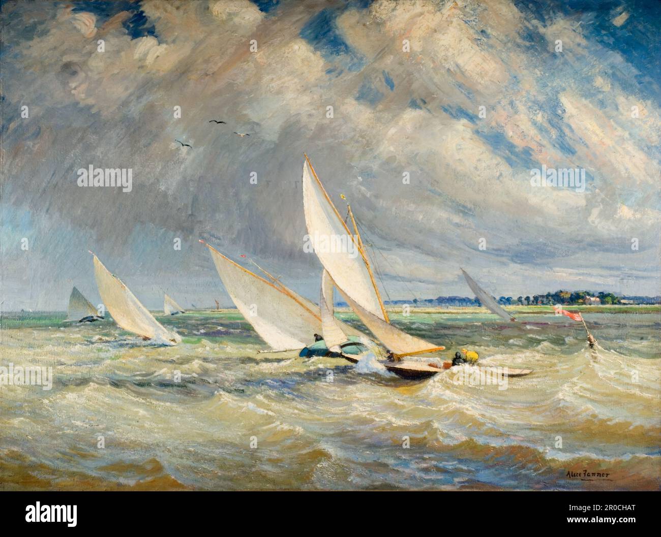Gare di yacht a maltempo - Burnham-on-Crouch, 1919. Di Alice Maude Taite Fanner (d.1930) Foto Stock