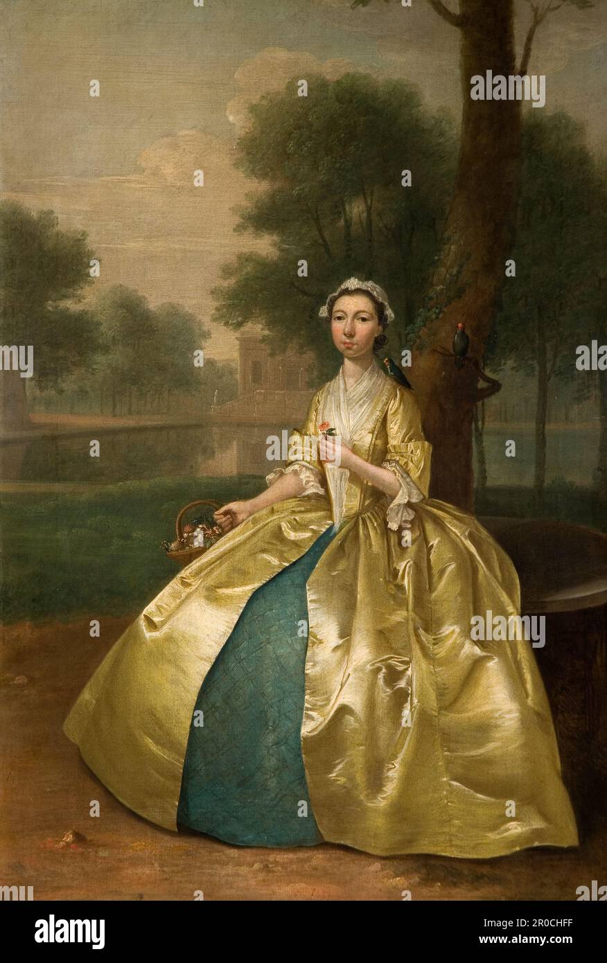 Ritratto di una donna in oro, 1785. Di Arthur Devis Foto Stock