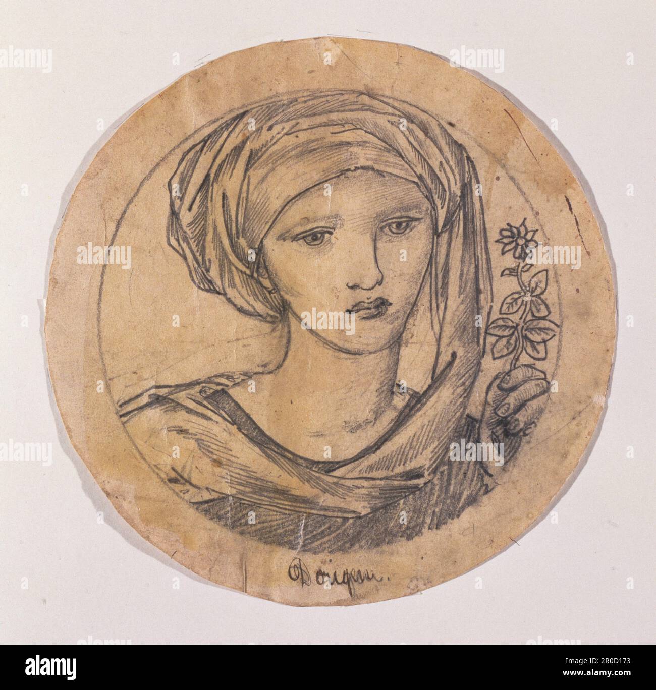 La leggenda delle buone Donne di Chaucer - Dorigen, 1863. Design per vetri colorati. Sir Edward Burne-Jones Foto Stock