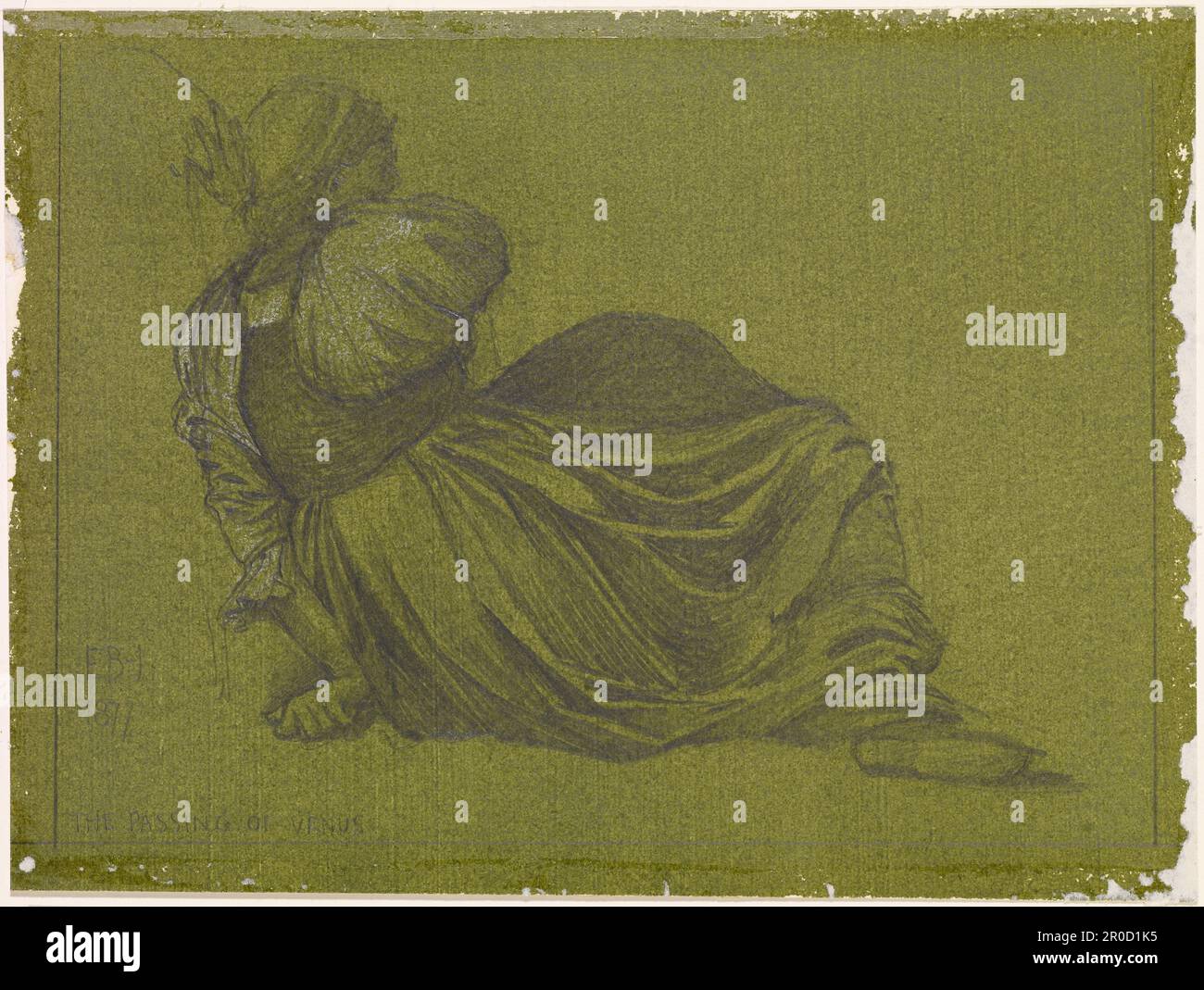 Il passaggio di Venere - Studio di una donna seduta, 1877. Artista: Edward Burne-Jones Foto Stock