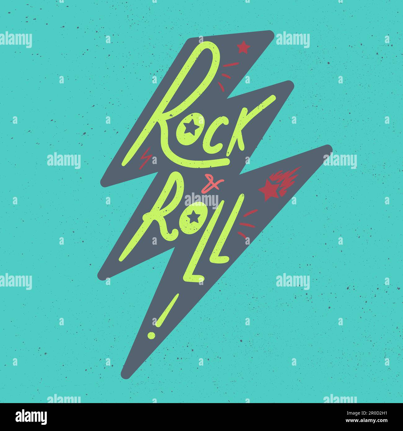 Scritta Rock and Roll per t-shirt, adesivi, stampe, tessuti