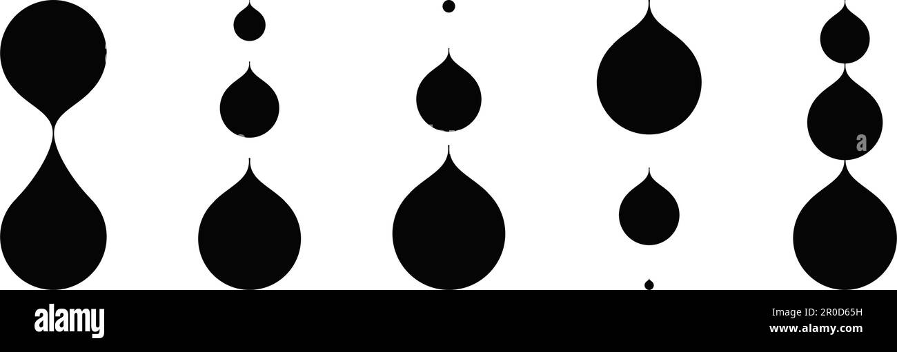 Icona caduta goccia d'acqua impostata. Illustrazione vettoriale Illustrazione Vettoriale