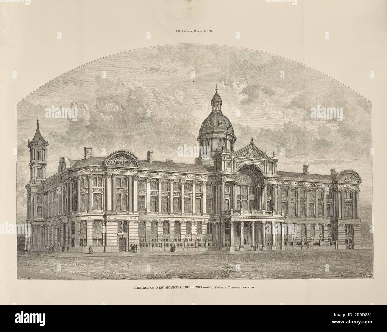 Incisione. - Council House, Birmingham 02/03/1878. Wilkinson Collection, Vol I. Incisore: Walmsley. Disegnato da: B Sly Foto Stock