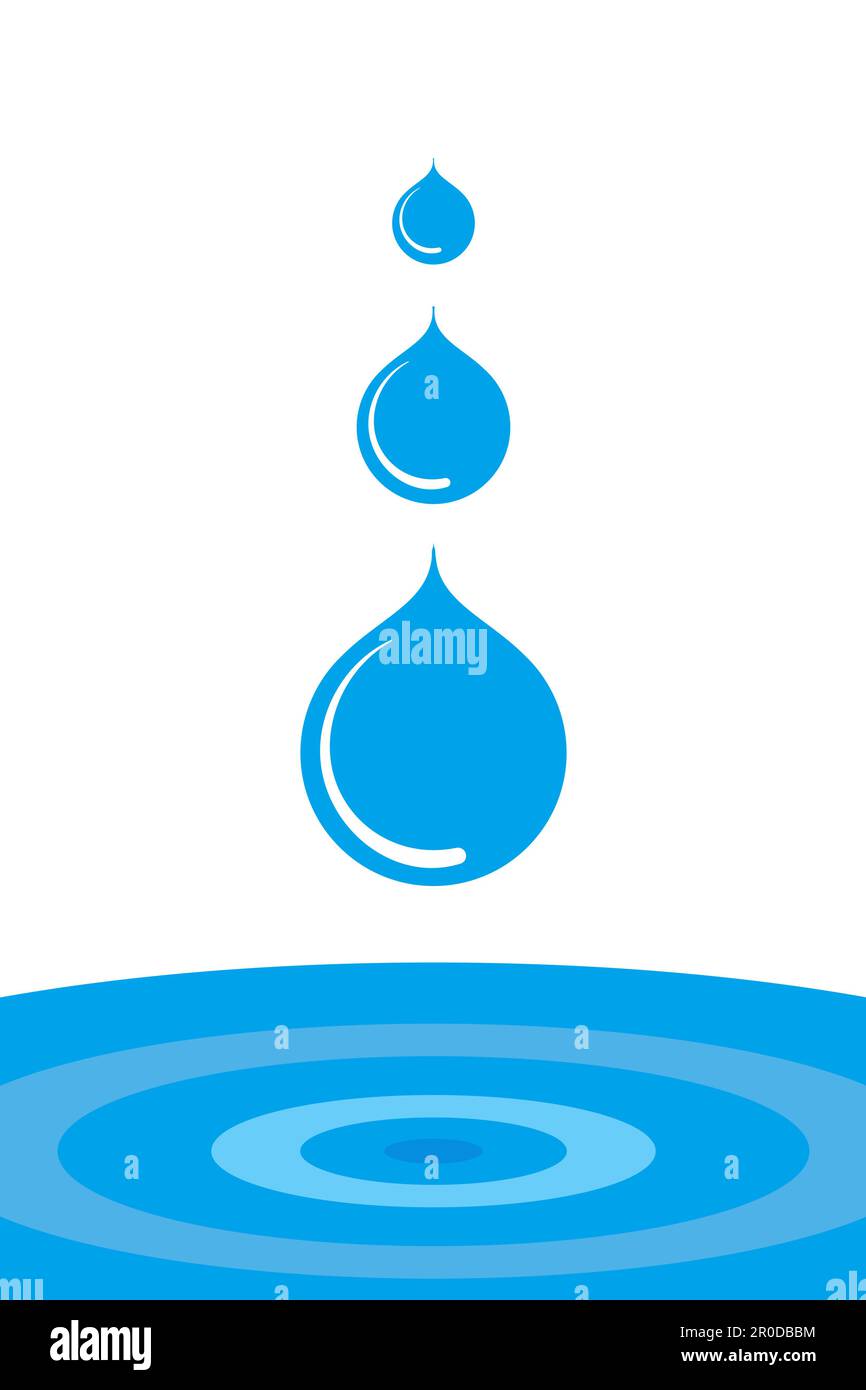 Simbolo di caduta di gocce d'acqua. Illustrazione vettoriale Illustrazione Vettoriale