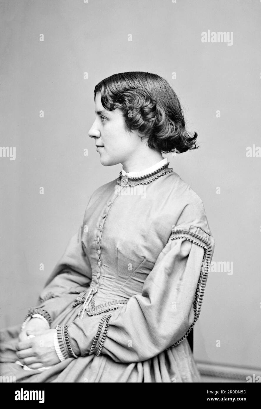 Anna Elizabeth Dickinson. Ritratto del docente americano, abolizionista e suffragista, Anna Elizabeth Dickinson (1842-1932) di Mathew B. Brady, 1863 Foto Stock