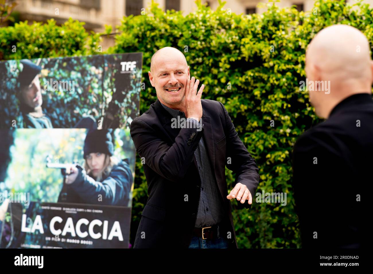 Roma, Italia, 8th maggio 2023, Pietro Sermonti partecipa alla fotocopia di 'la Caccia' (Photo credits: Giovanna Onofri) Foto Stock