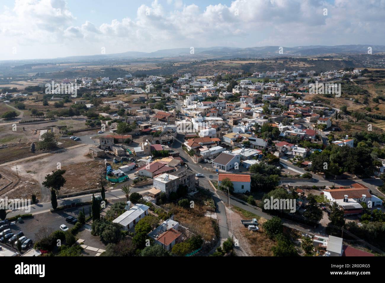 Veduta aerea del villaggio di Kouklia, regione di Paphos, Cipro Foto Stock