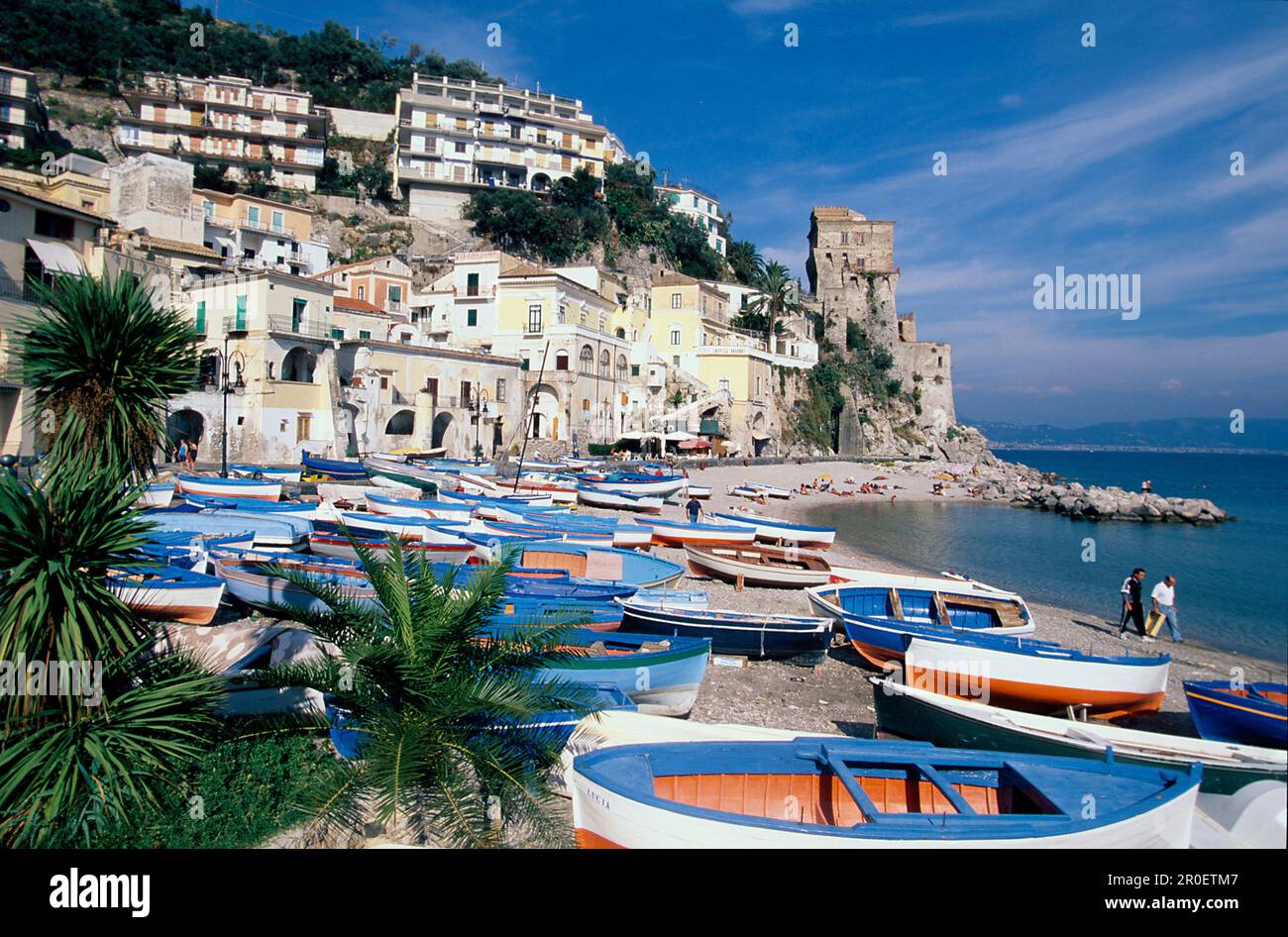 Boote am Strand, cetera, Amalfikueste, Kampanien Italien, Europa Foto Stock