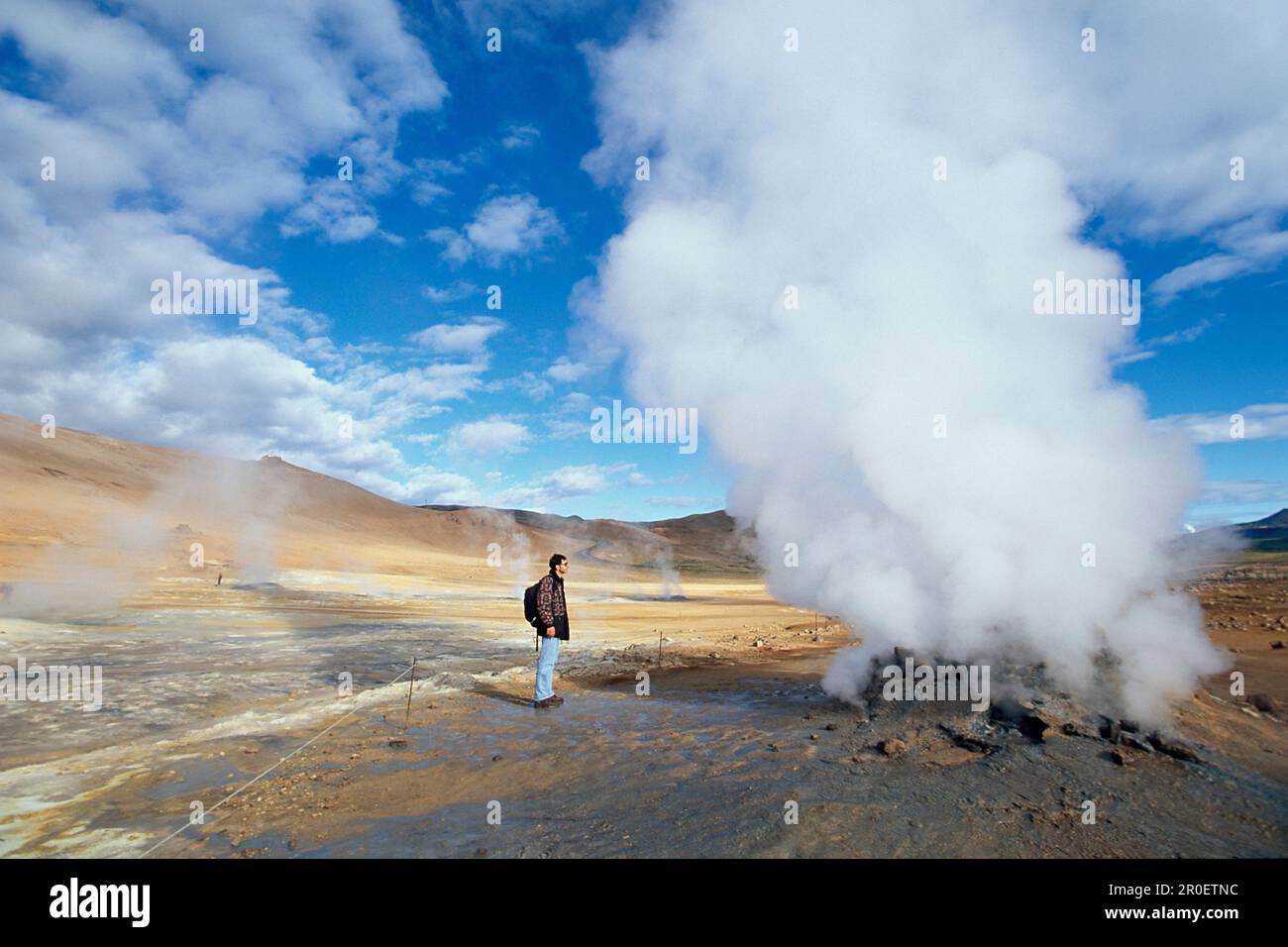 Geothermisches Feld Namaskard, isola di Suedlich des Myvatn Foto Stock