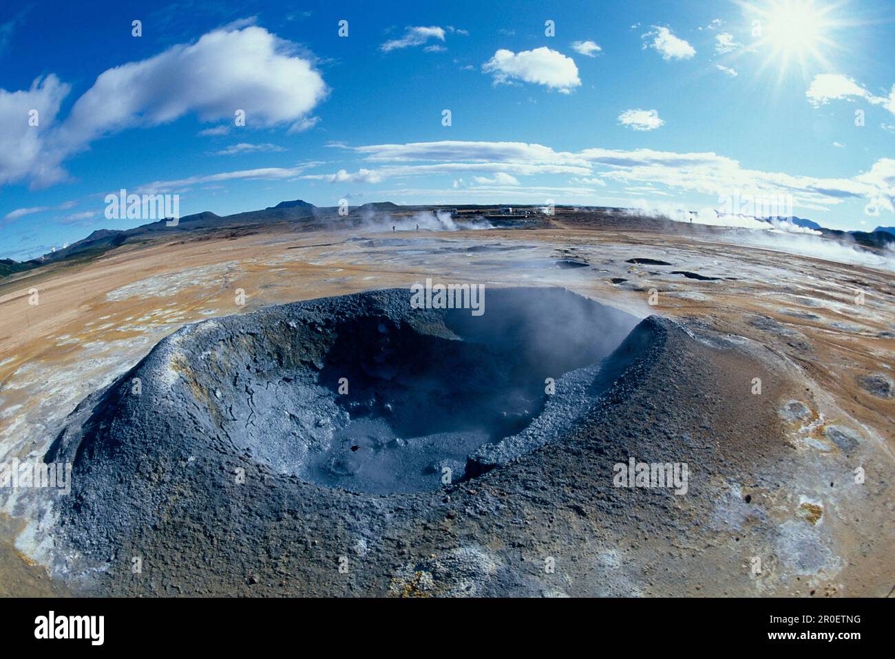 Geothermisches Feld Namaskard, isola di Suedlich des Myvatn Foto Stock