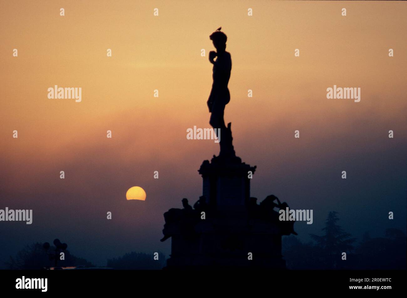 Skulptur, David, von Michelangelo, Piazzale Michelangelo, Florenz Toskana, Italien Foto Stock