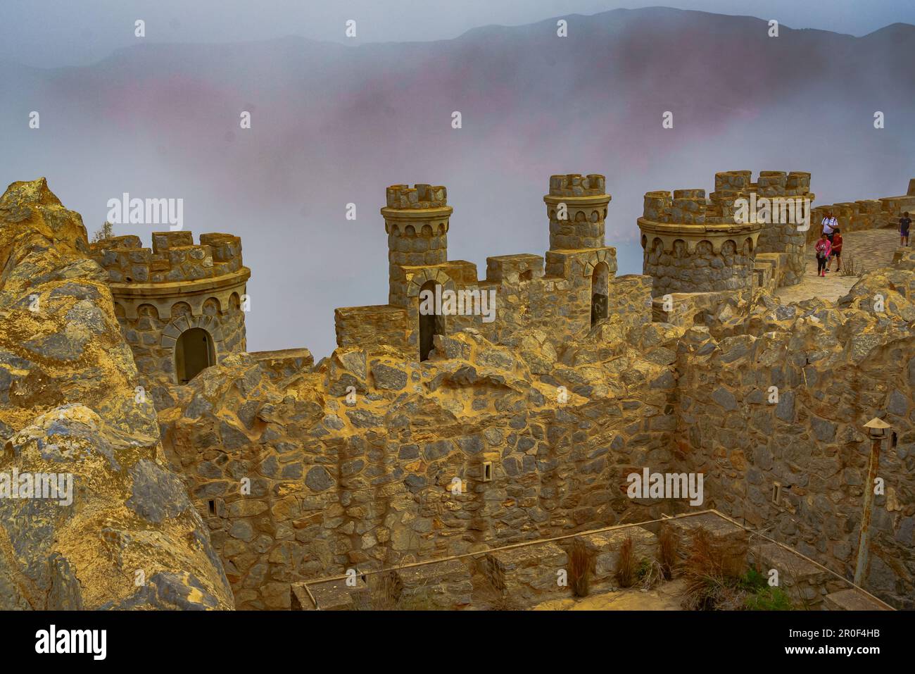 Castillitos batteria, Cartagena. Murcia. Spagna. Foto Stock