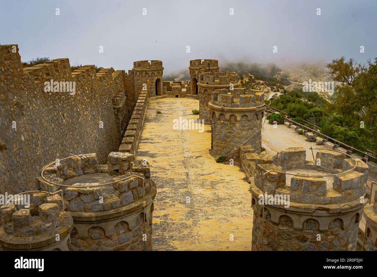 Castillitos batteria, Cartagena. Murcia. Spagna. Foto Stock