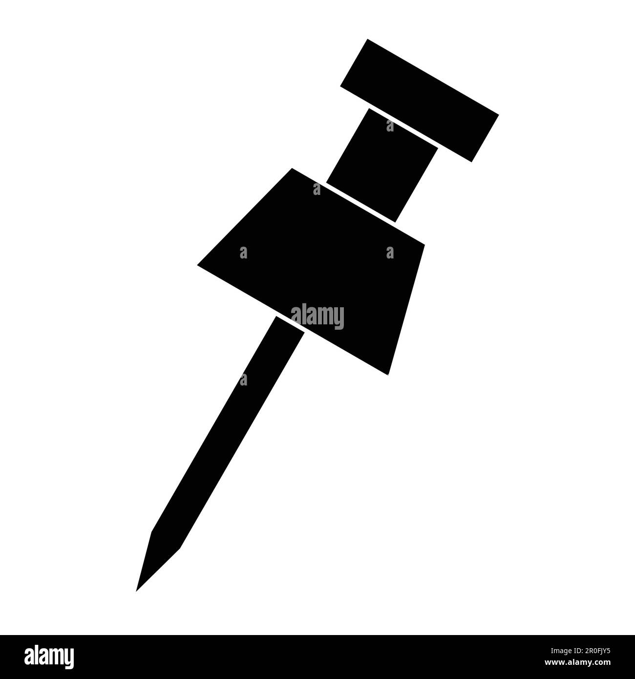 Icona a forma di puntina vettoriale, illustrazione a tinta unita, pittogramma isolato su bianco Illustrazione Vettoriale