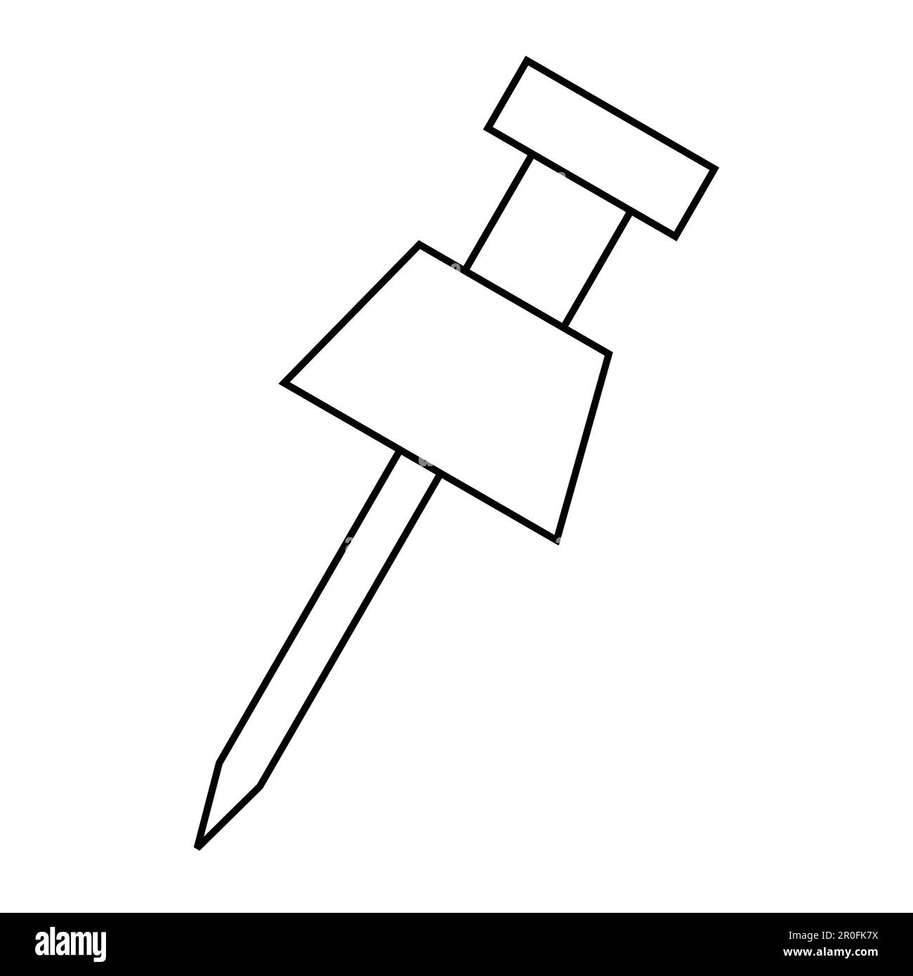 Semplice icona della linea puntina. Illustrazione vettoriale isolata su sfondo bianco. Vector Sign per app mobili e siti Web. Illustrazione Vettoriale