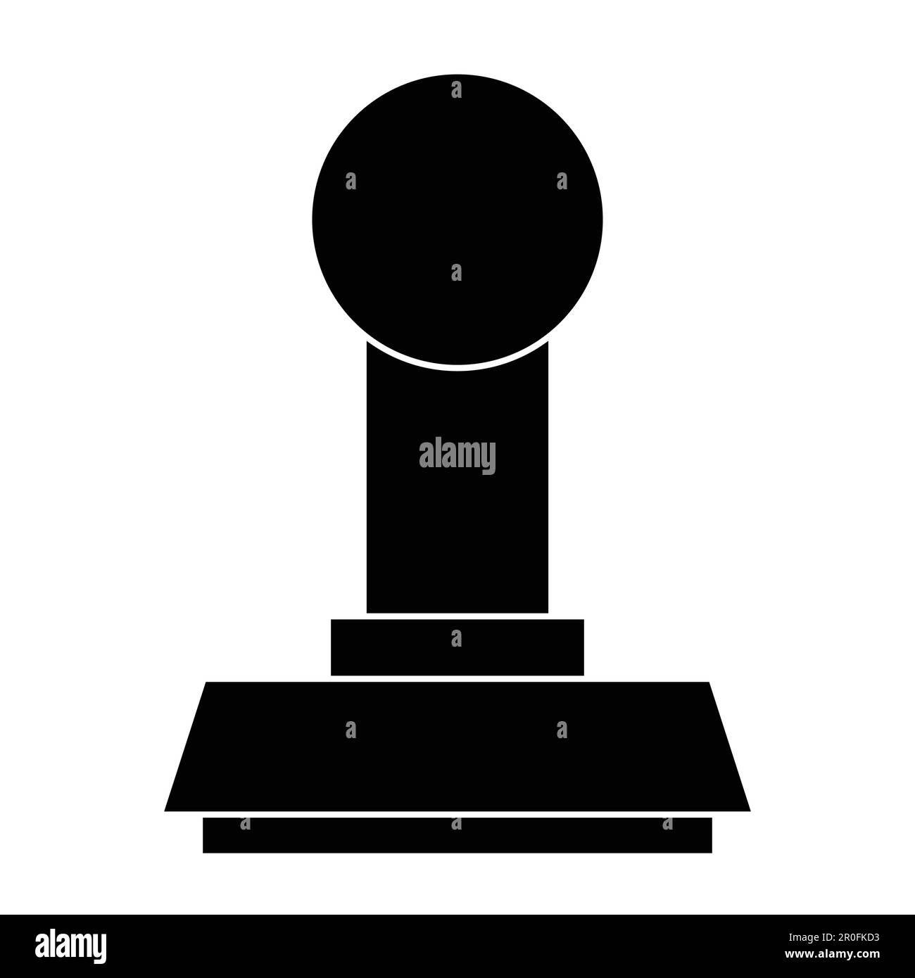 Modello di disegno vettoriale icona timbro in gomma nera. Vettore icona timbro, illustrazione a tinta unita, pittogramma isolato su bianco. Illustrazione Vettoriale