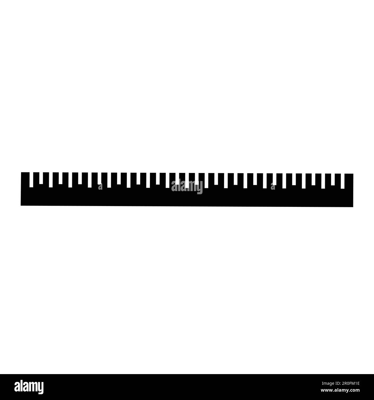 Icona del righello nero su sfondo bianco Illustrazione Vettoriale