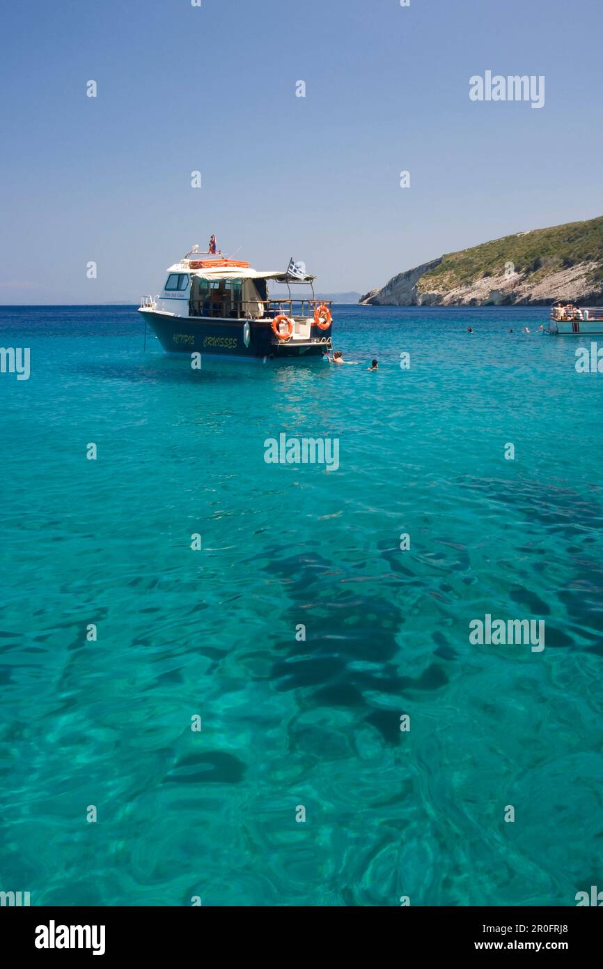 Griechenland Zante Capo Skinari tour in barca alla grotta blu Foto Stock