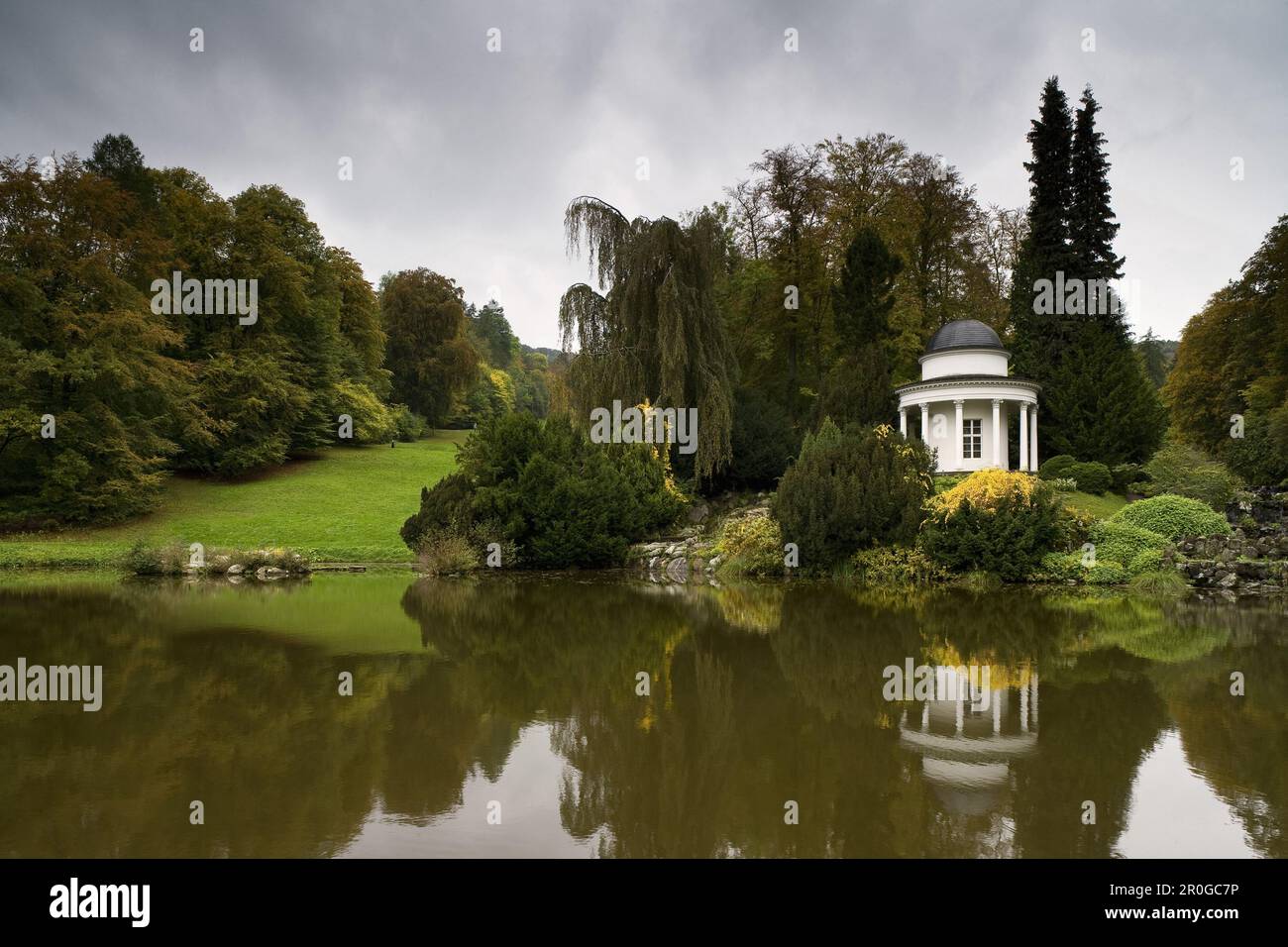 Apollo Tempel a Bergpark Wilhelmshöhe, il più grande parco collinare europeo, Kassel, Assia, Germania, Europa Foto Stock