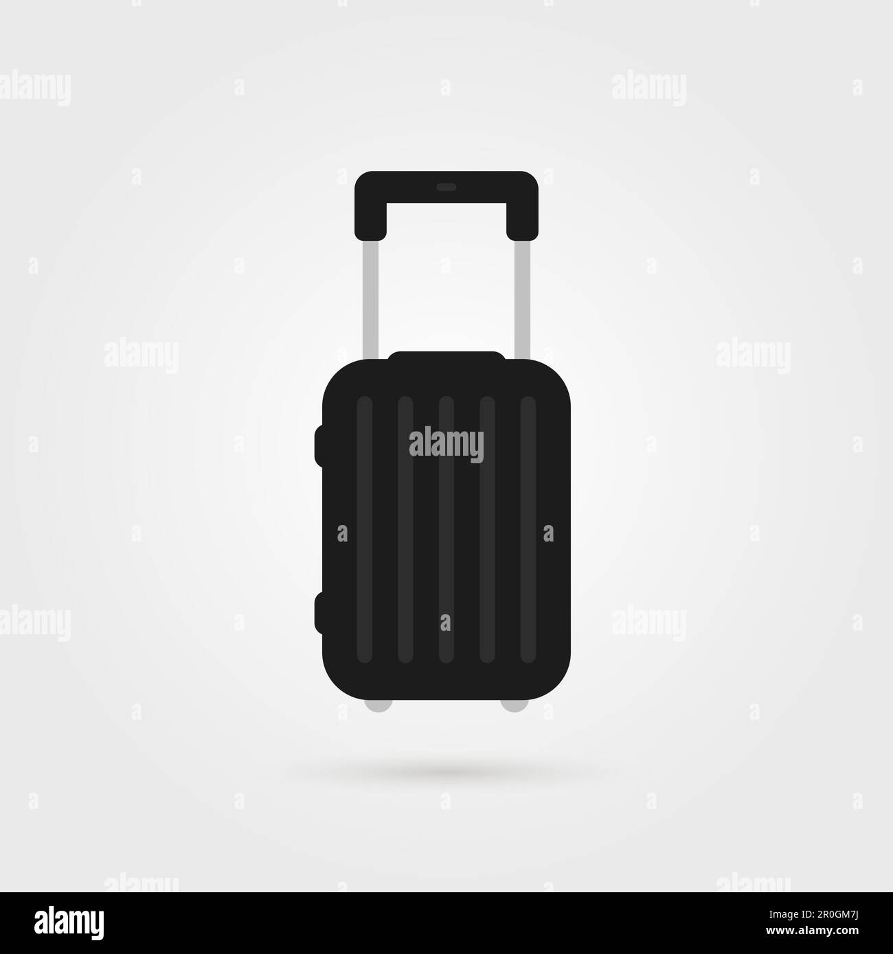 icona nera della valigia da viaggio semplice Illustrazione Vettoriale