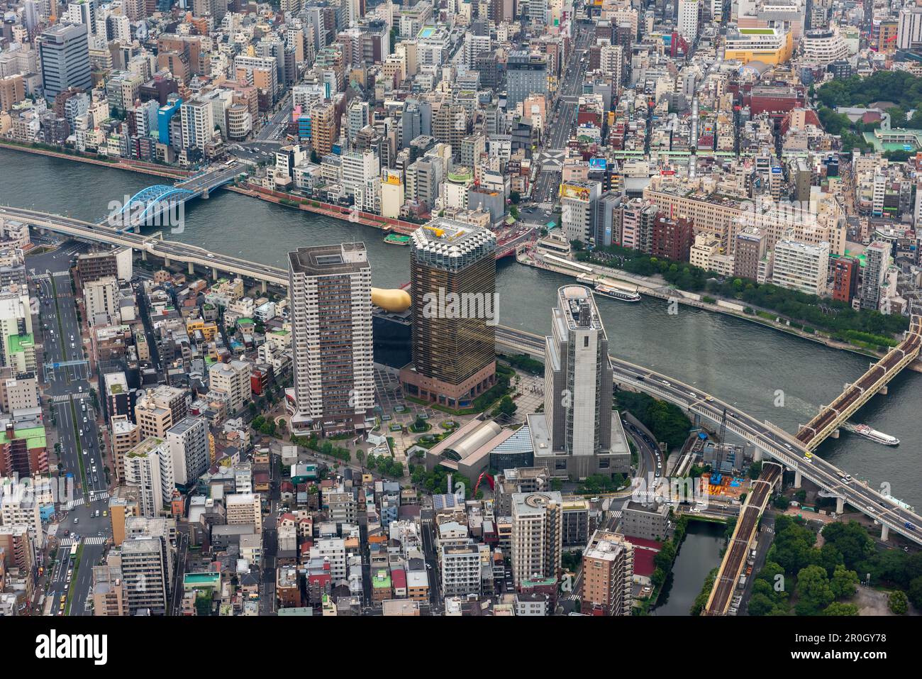 Vista aerea di Tokyo dall'attrazione Skytree. Foto Stock