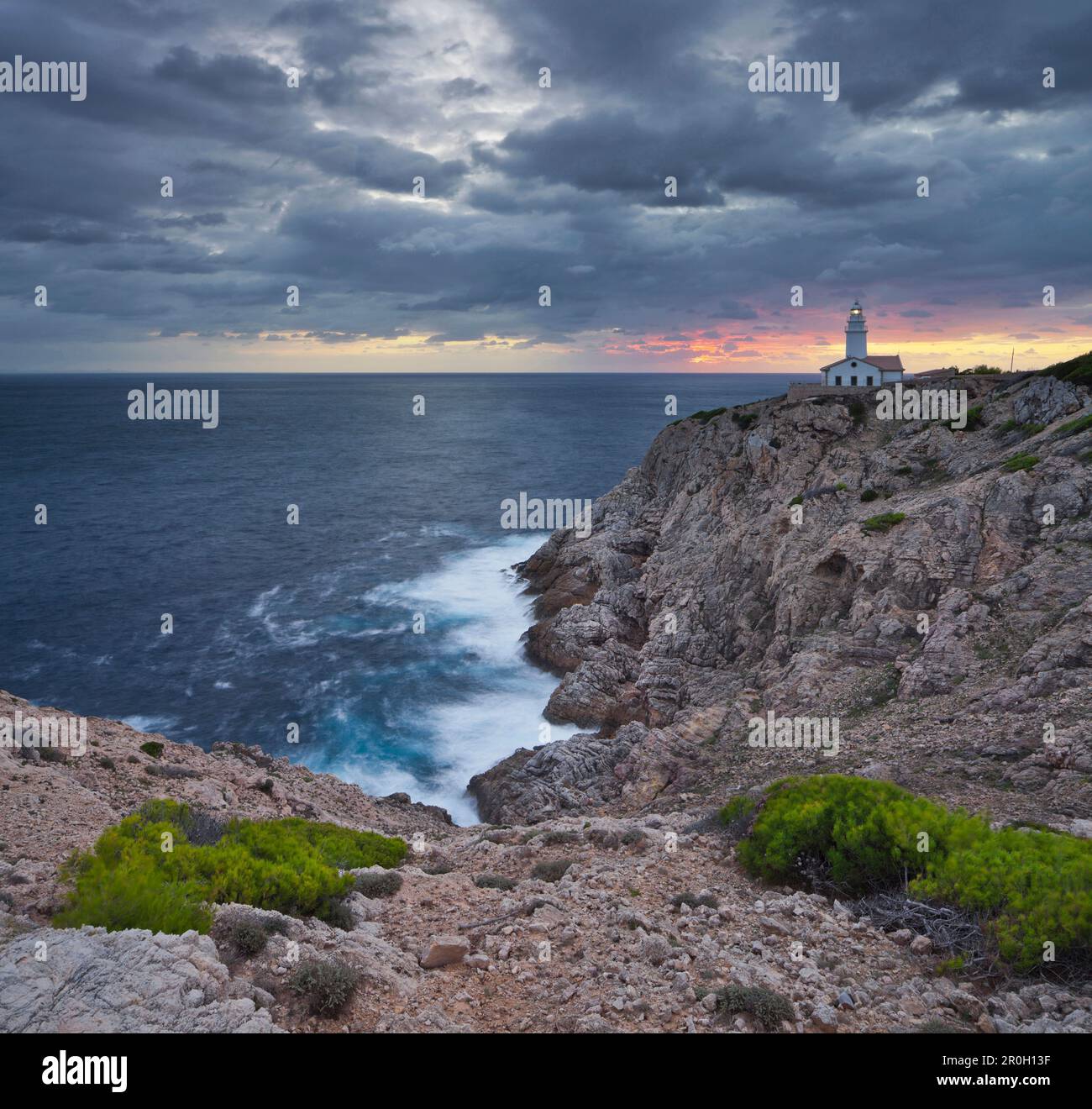 Faro de Capdepera, Punta de Capdepera, Capdepera, Maiorca, SPAGNA Foto Stock