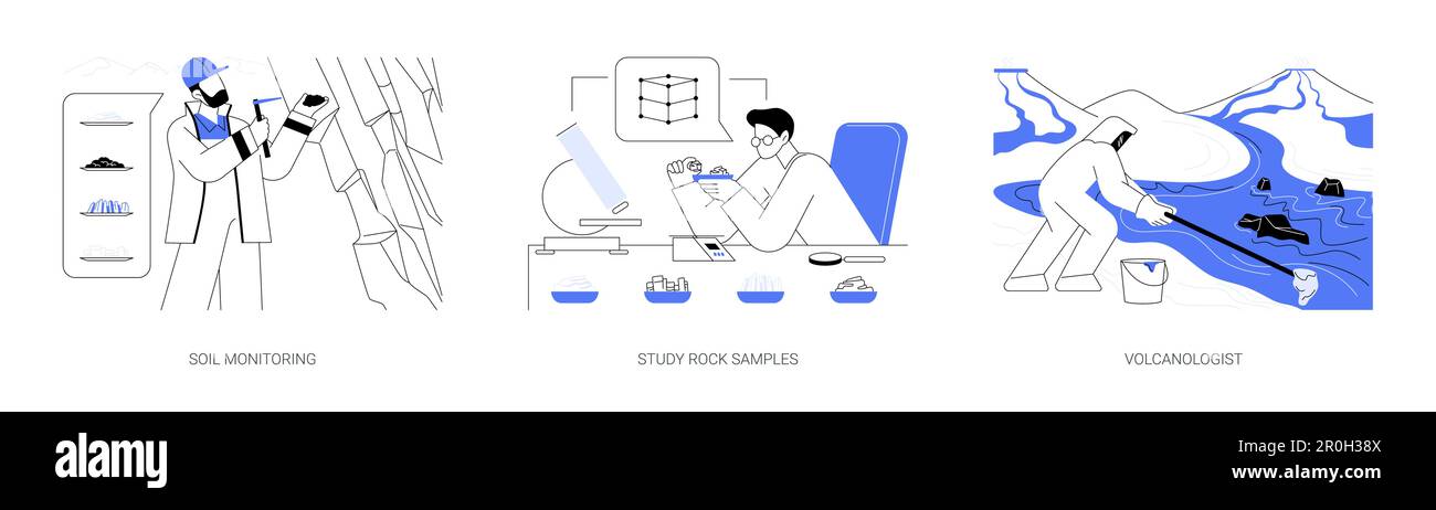 Illustrazioni vettoriali di concetto astratte di geoscienzienti. Illustrazione Vettoriale