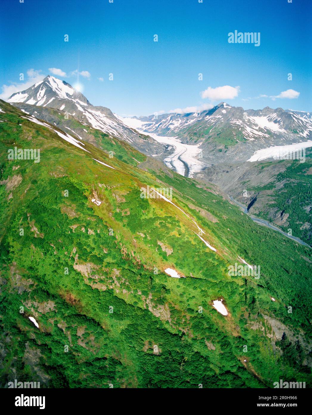 USA, Alaska, Chugach National Forest, Chugach montagne innevate Foto Stock