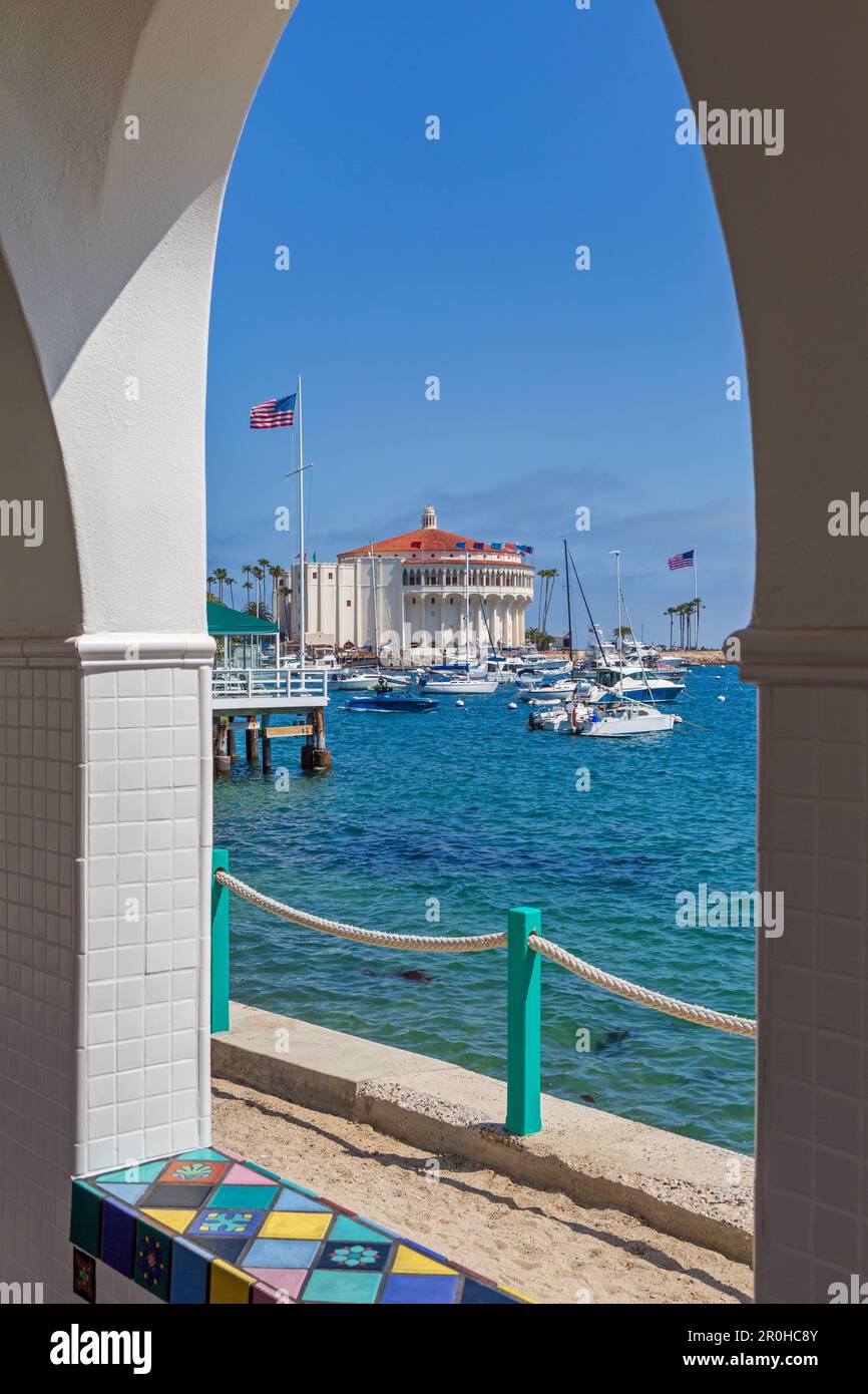 Via Casino, Avalon City, Catalina Island, California meridionale, Stati Uniti Foto Stock