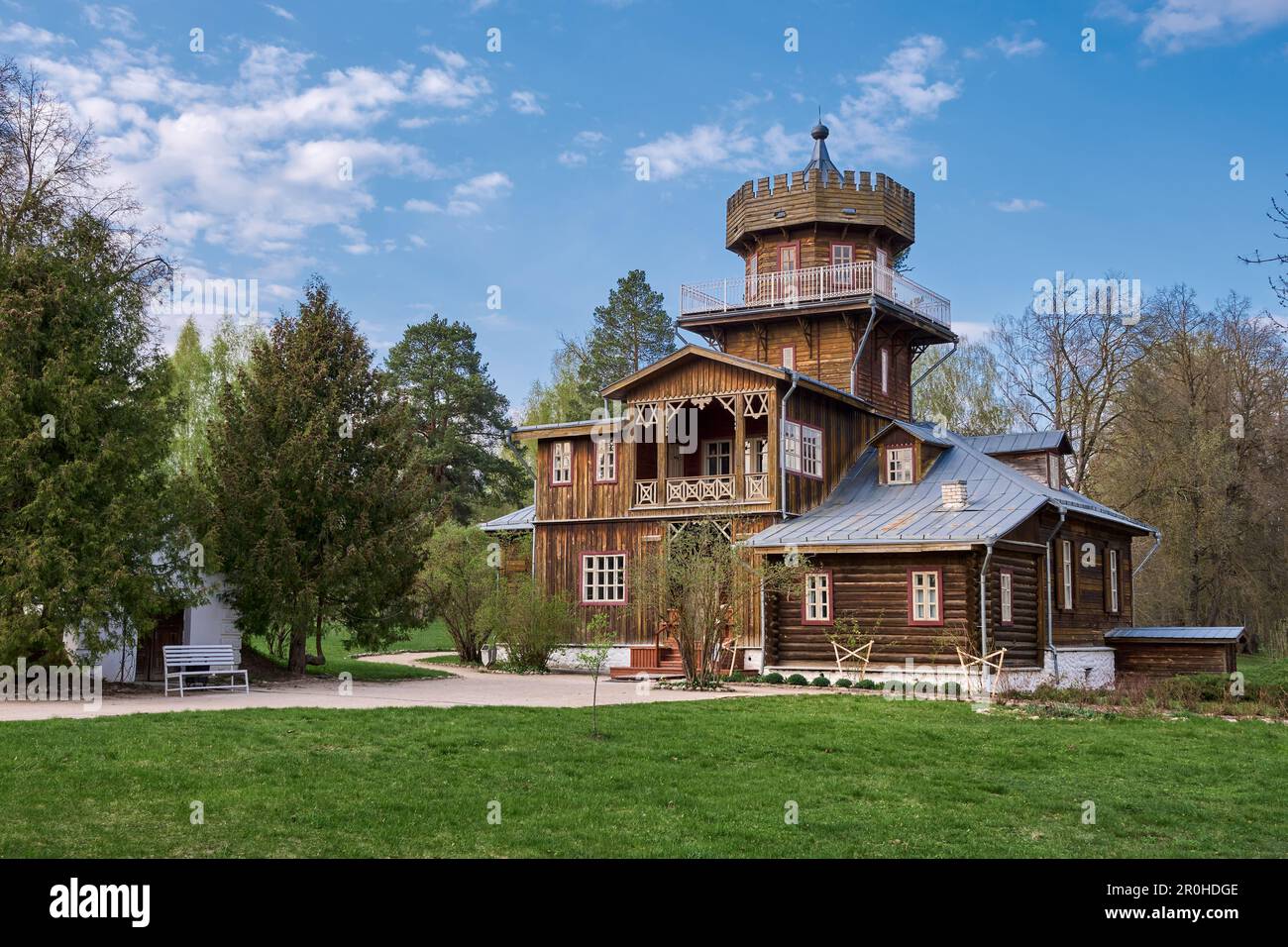 Zdravnevo, regione di Vitebsk, Bielorussia. Il luogo vicino al fiume Dvina occidentale, dove la pittrice Ilya Repin visse e riposò in estate. Foto Stock