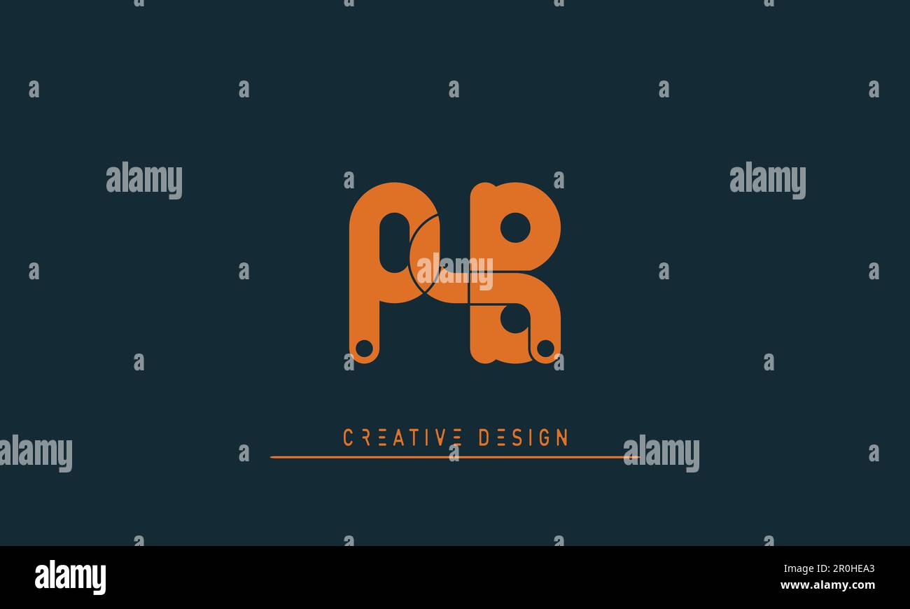 Lettere alfabetiche logo creativo moderno PB , BP Illustrazione Vettoriale