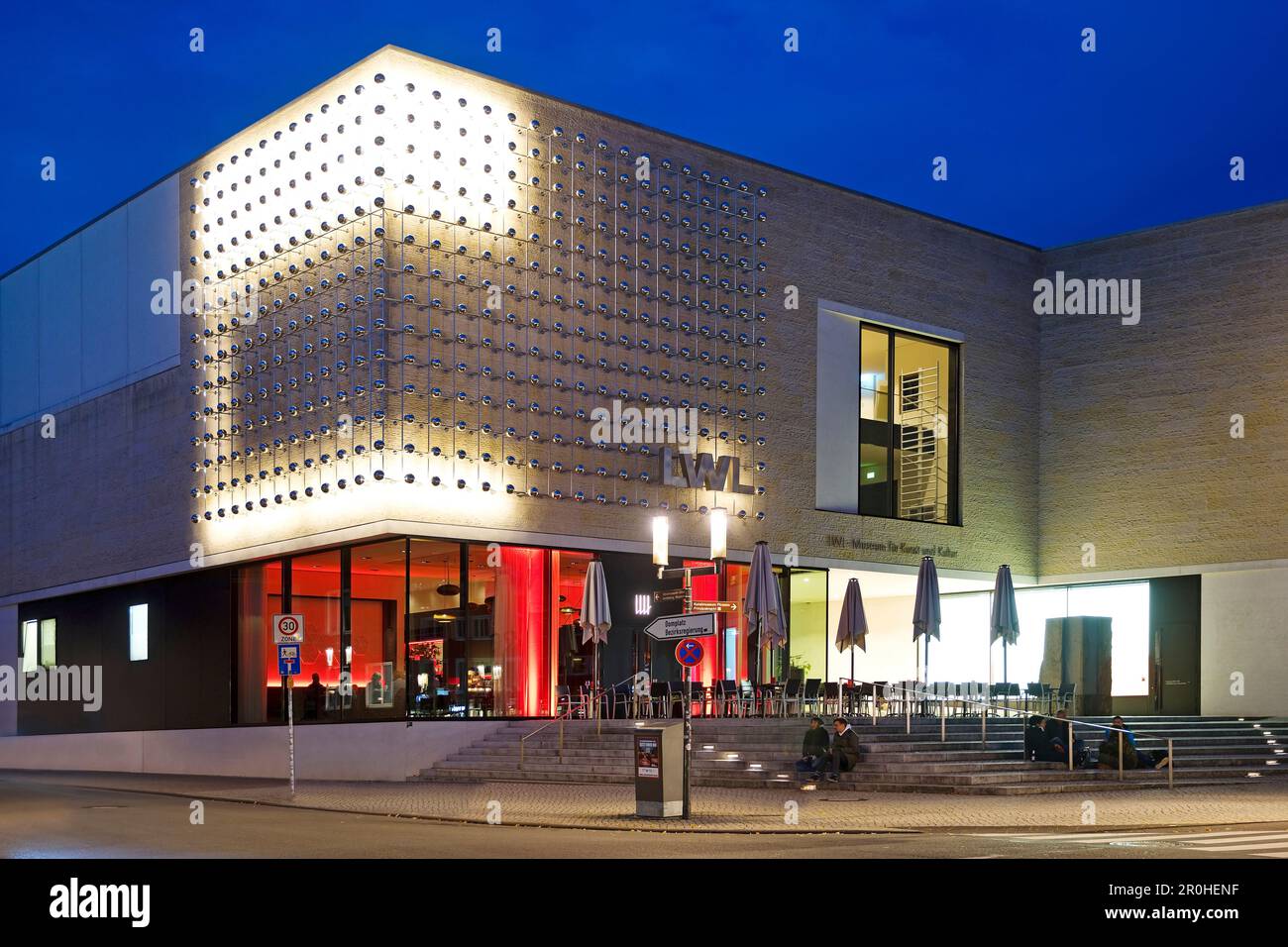 LWL museo per l'arte e la cultura con le opere d'arte Silberne Frequenz, Germania, Nord Reno-Westfalia, Munster Foto Stock