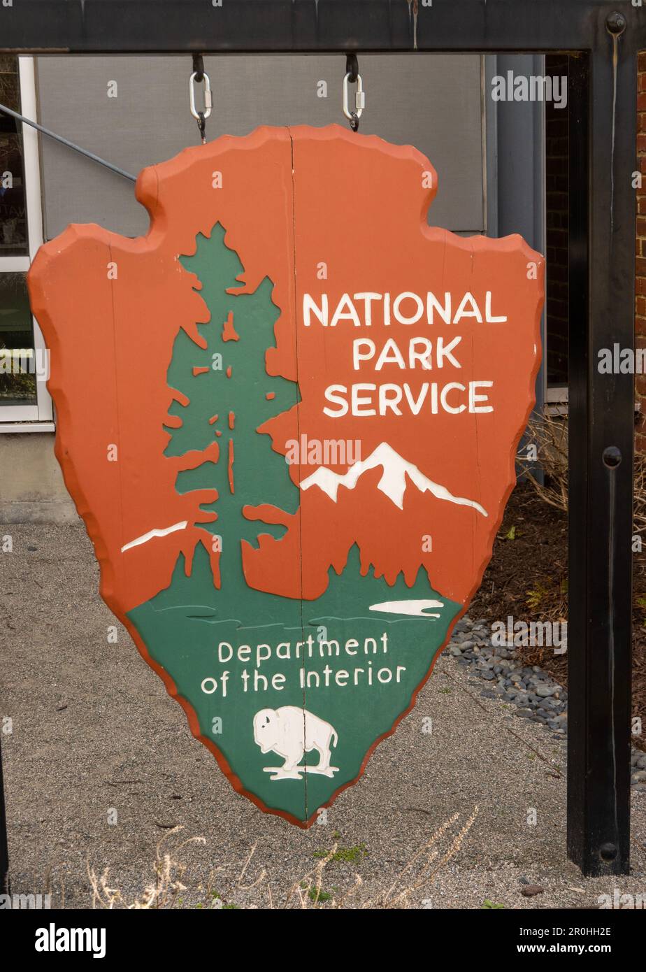 Cartello del National Park Service Department of the Interior a Richmond, Virginia Foto Stock