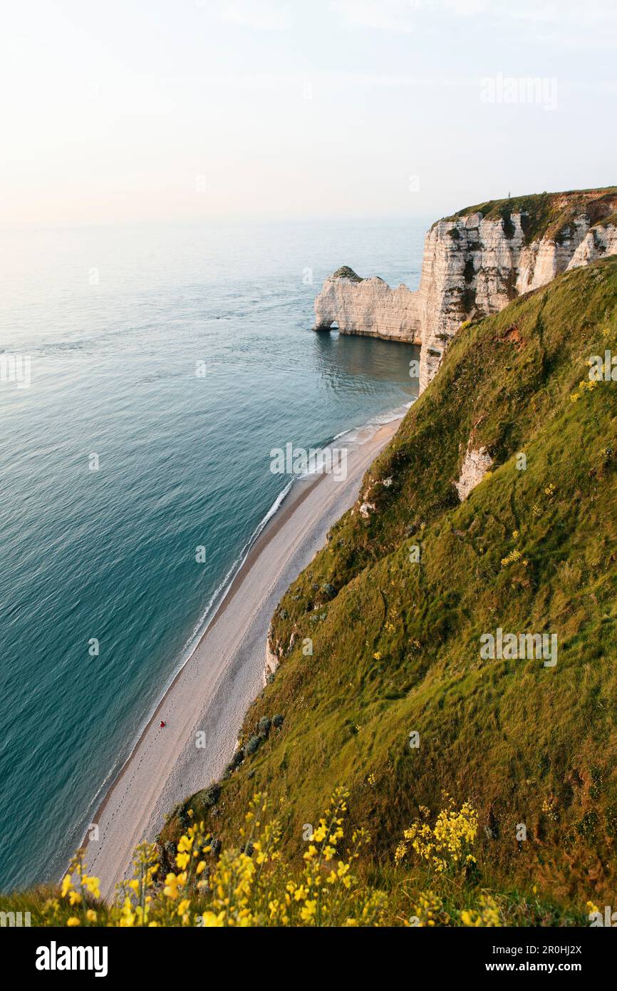 White Cliffs, Porte d'amante, Etretat, Seine-Maritime, Upper-Normandy, Francia Foto Stock