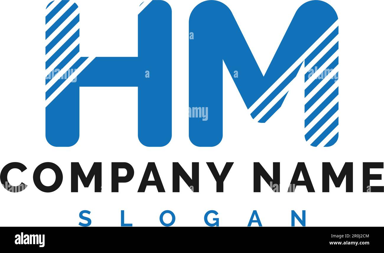 Logo HM Letter Design. Illustrazione vettoriale del logo della lettera HM - vettore Illustrazione Vettoriale