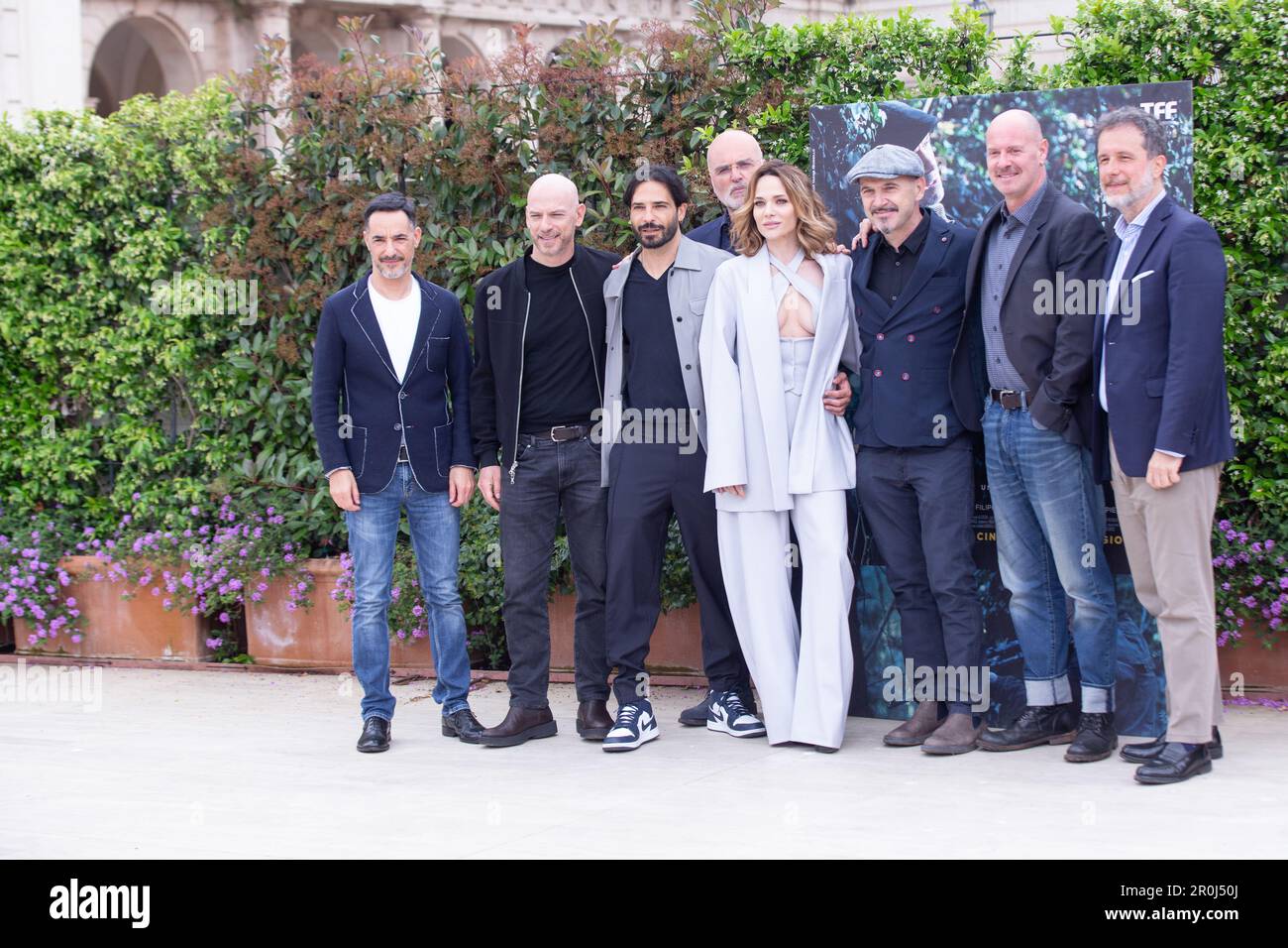 8 maggio 2023, Roma, Italia: Cast partecipa alla fotocopia del film 'la Caccia' al Cinema Barberini di Roma (Credit Image: © Matteo Nardone/Pacific Press via ZUMA Press Wire) SOLO PER USO EDITORIALE! Non per USO commerciale! Foto Stock