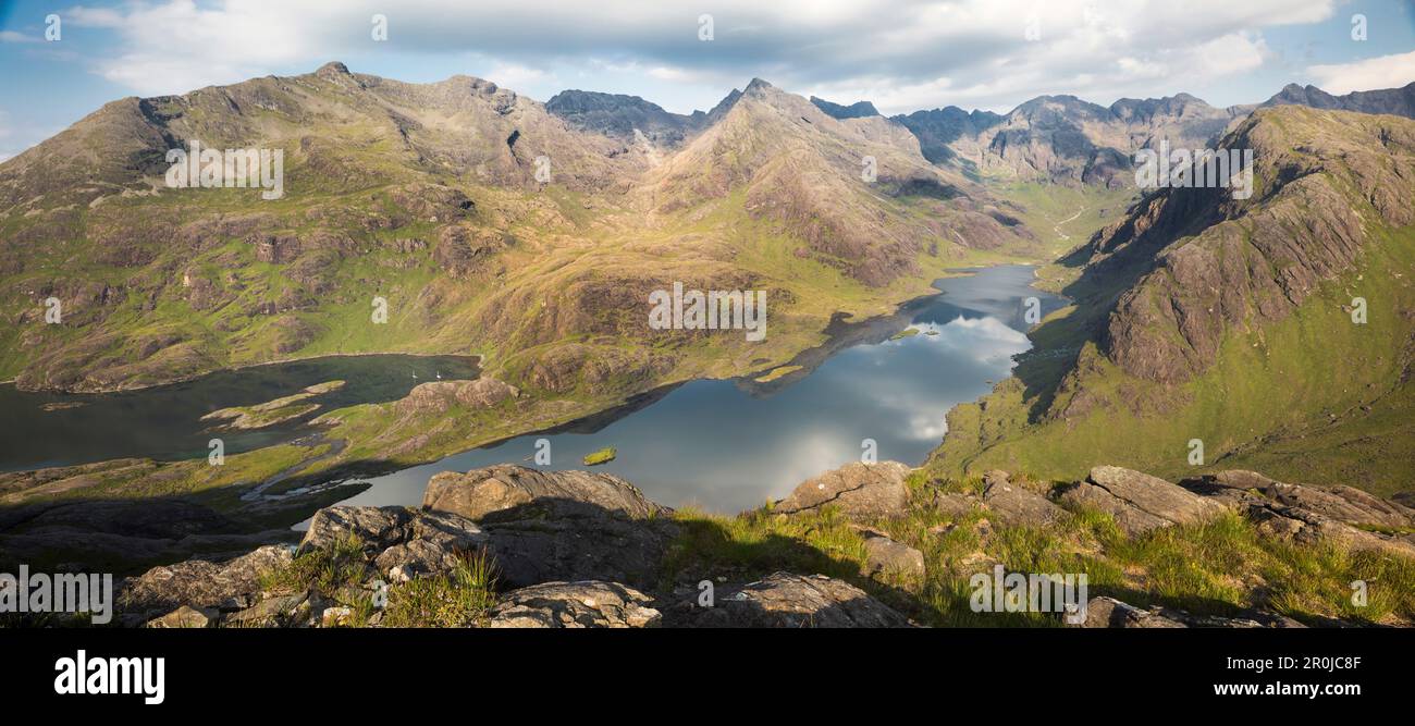 Loch Coruisk, Eilean Glas, Loch na Cuilce, Isola di Skye, Ebridi Interne, Highland, Scotland, Regno Unito Foto Stock